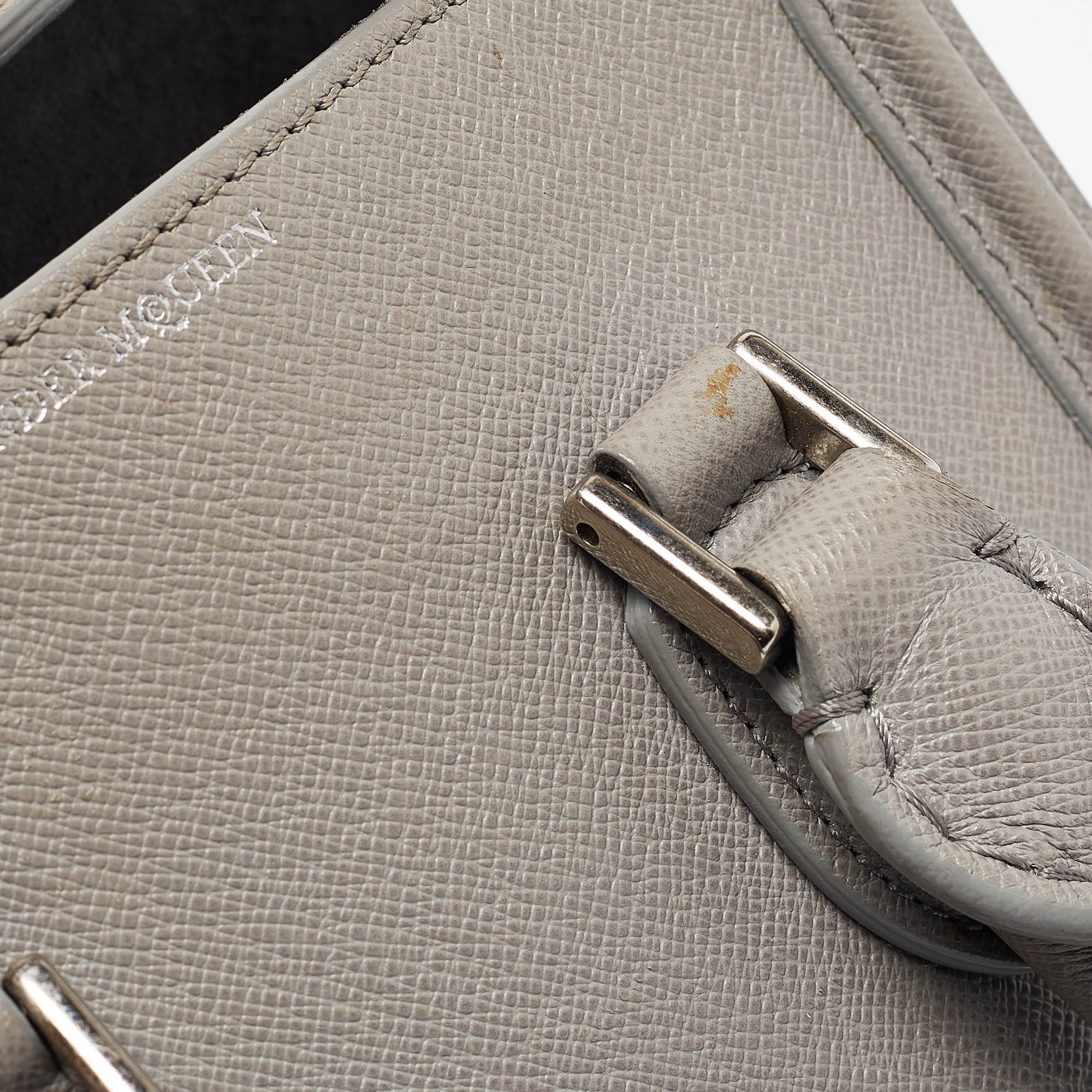 Alexander McQueen Grey Leather Mini Heroine Shoulder Bag