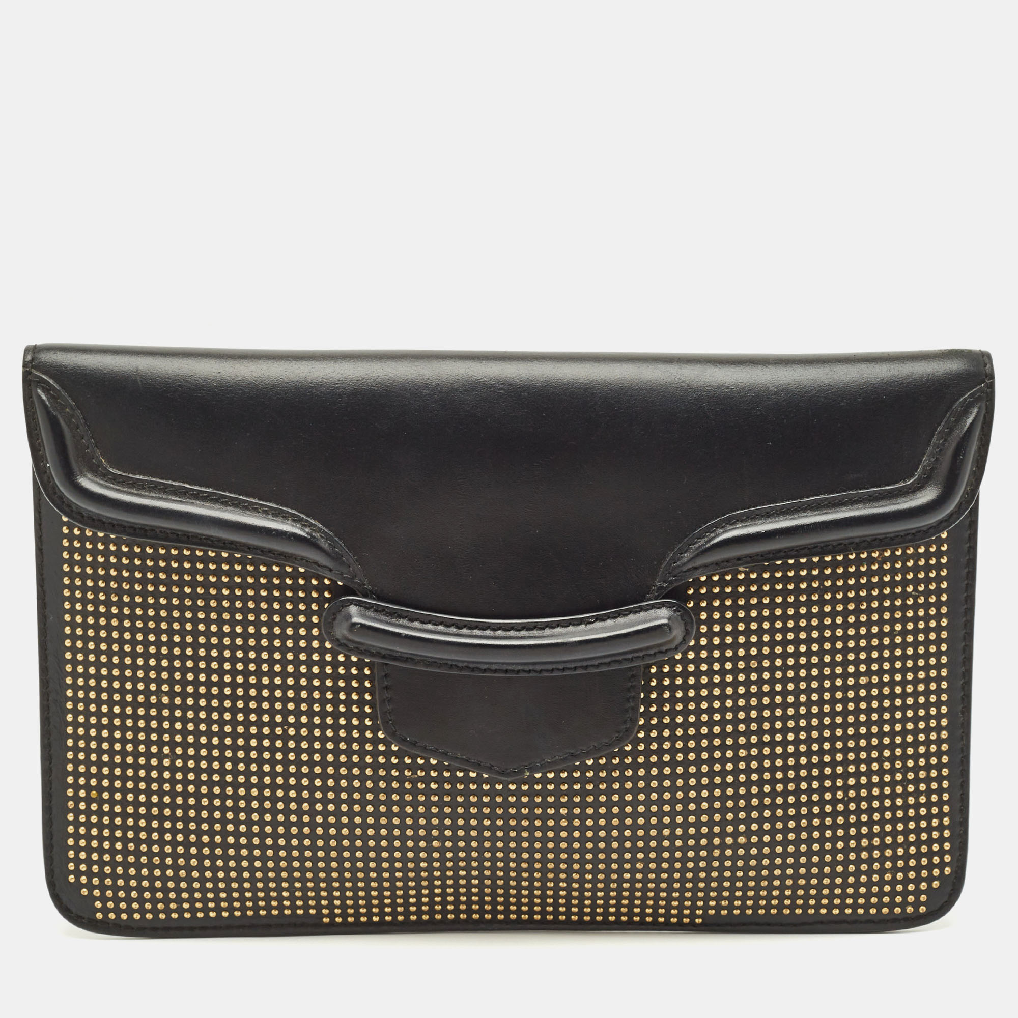 Alexander McQueen Gold/Black Leather Studded Heroine Flat Pouch
Alexander McQueen Gold/Black Leather Studded Heroine Flat Pouch