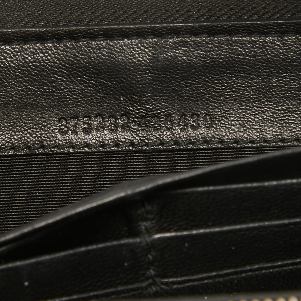 Alexander McQueen Black Leather Zip Around Skull Wallet