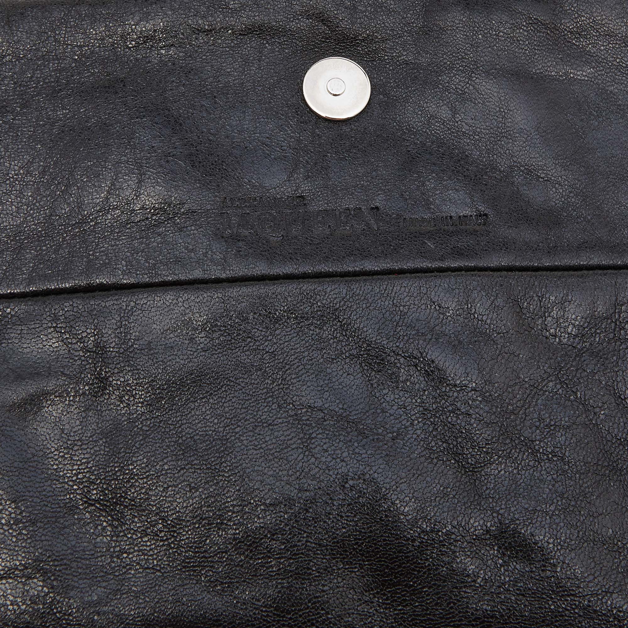 Alexander McQueen Black Leather Faithful Glove Clutch