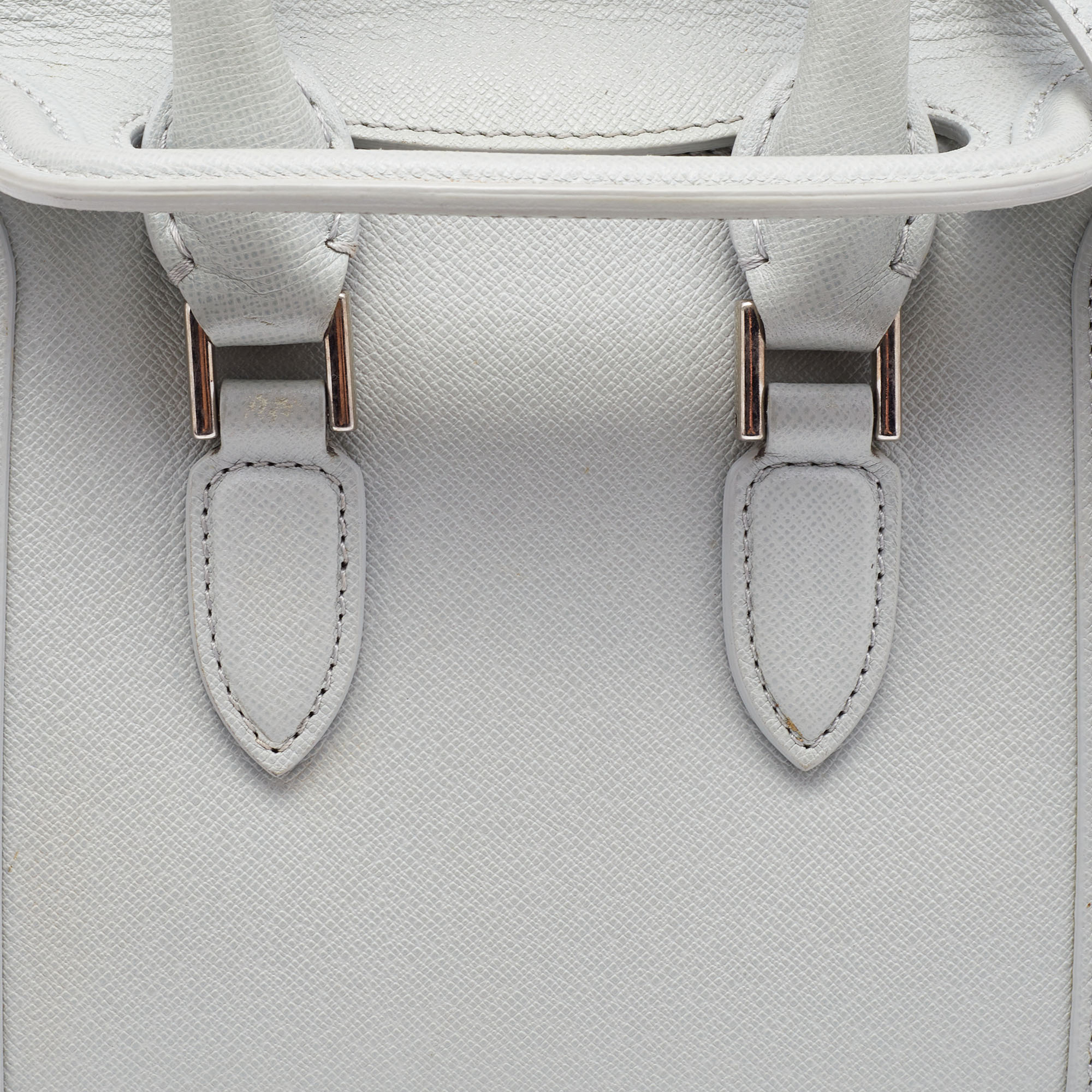 Alexander McQueen Grey Leather Mini Heroine Bag