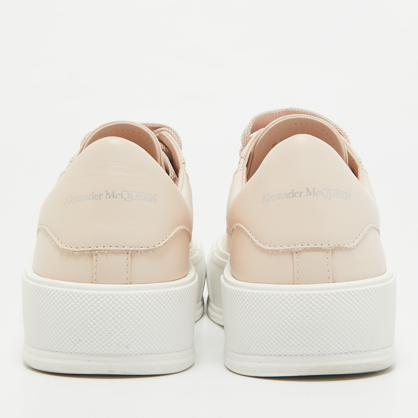 Alexander McQueen Pink Leather Deck Plimsoll Sneakers Size 40