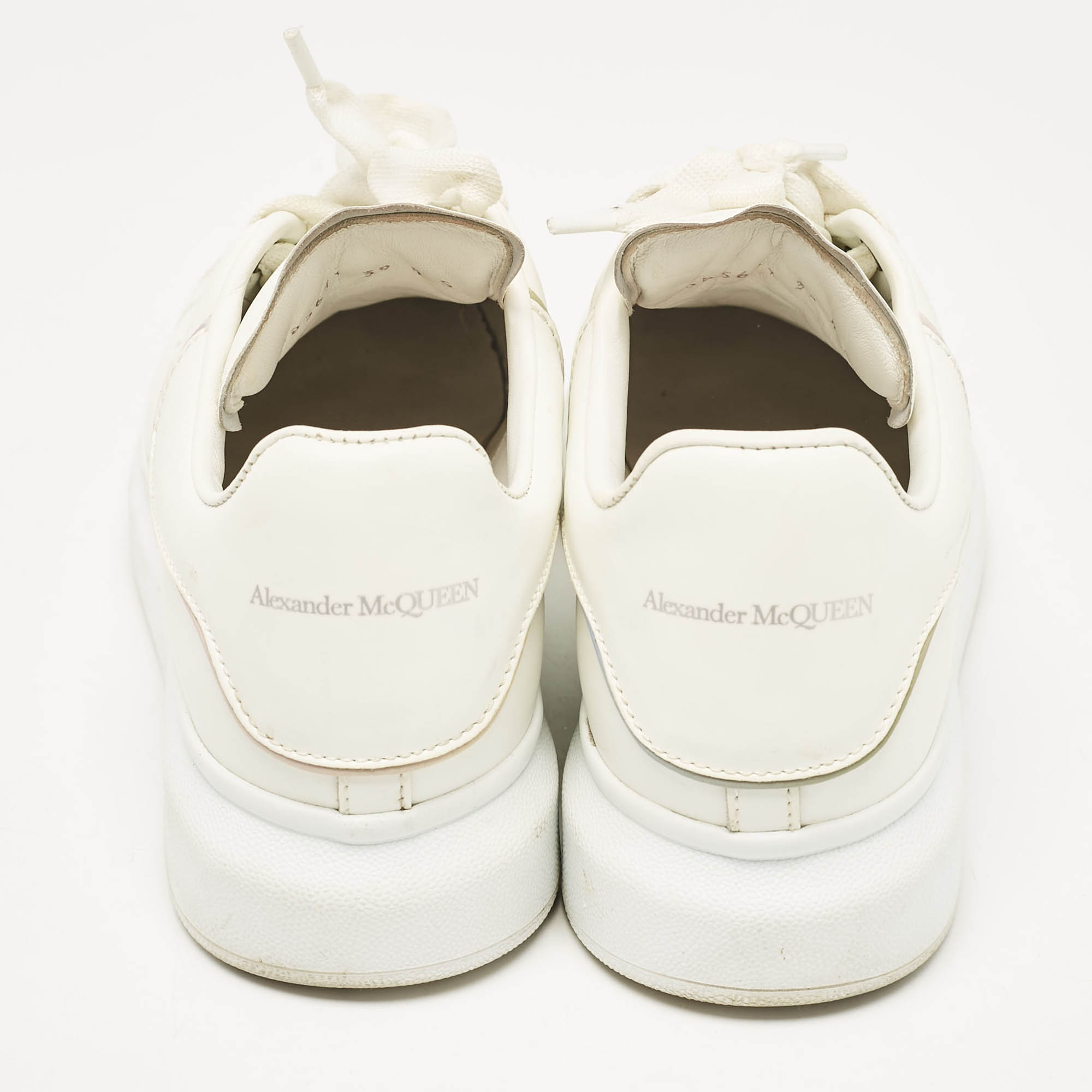 Alexander McQueen White Leather Oversized Lace Up Sneakers Size 39