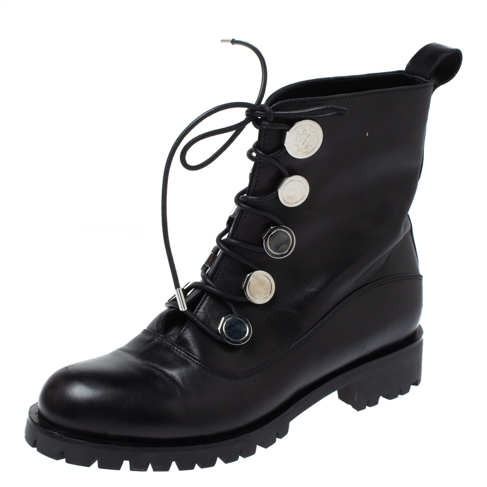 Image of Alexander McQueen Black Leather Boots Size