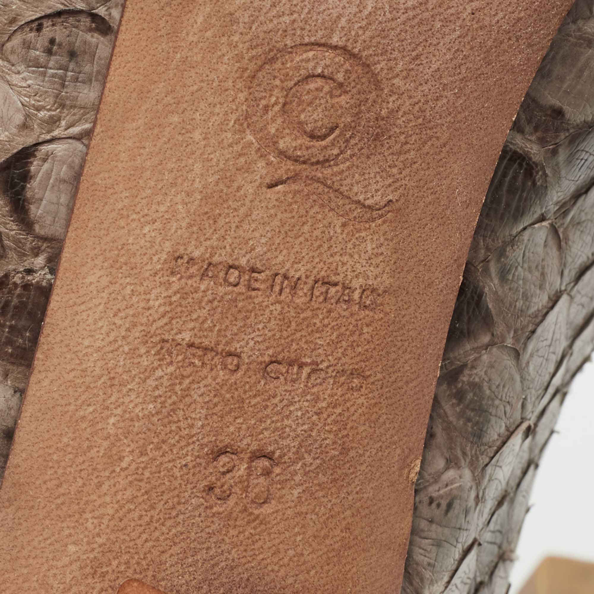 Alexander McQueen Brown Python Leather Pumps Size 36