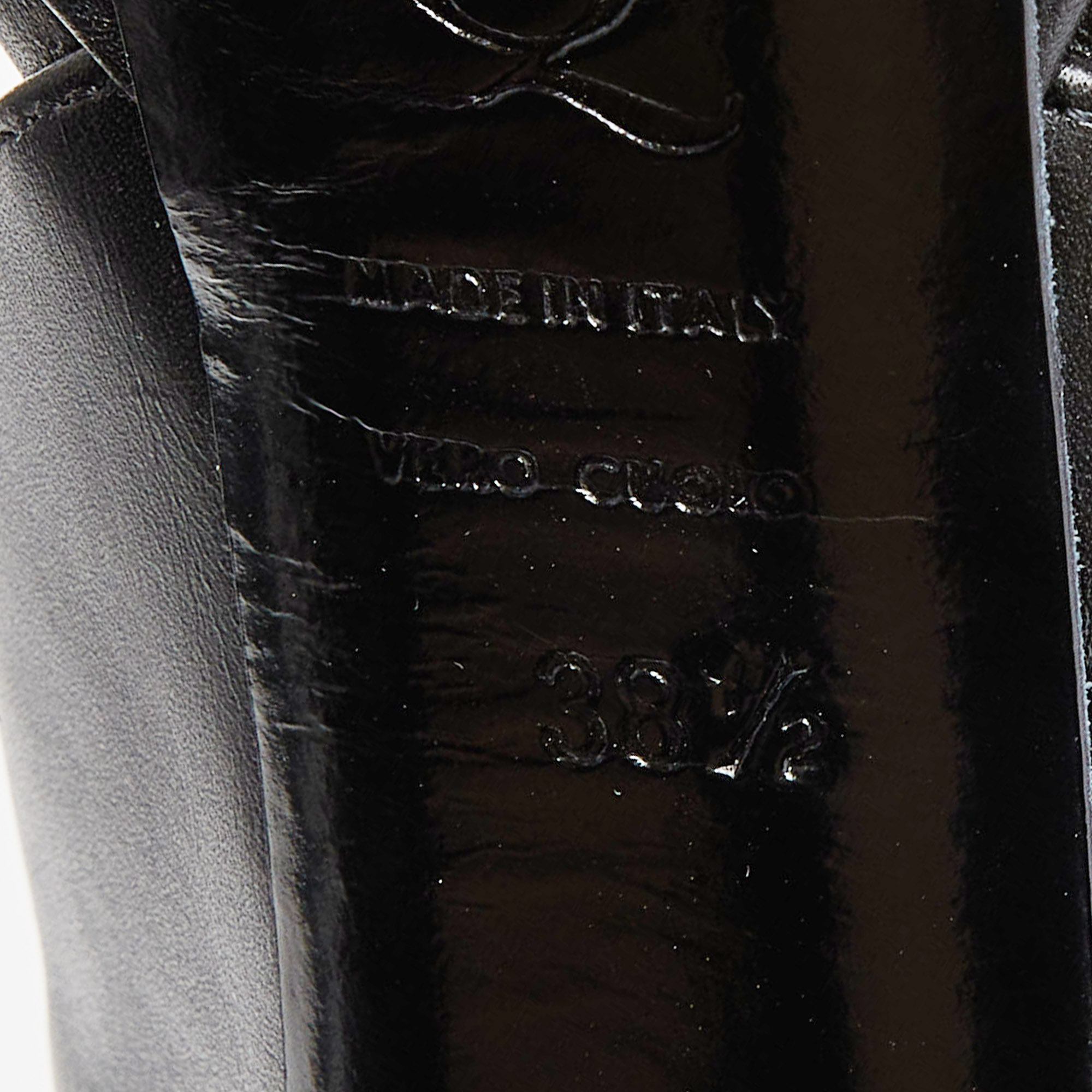 Alexander McQueen Black Leather Strappy Platform Sandals Size 38.5