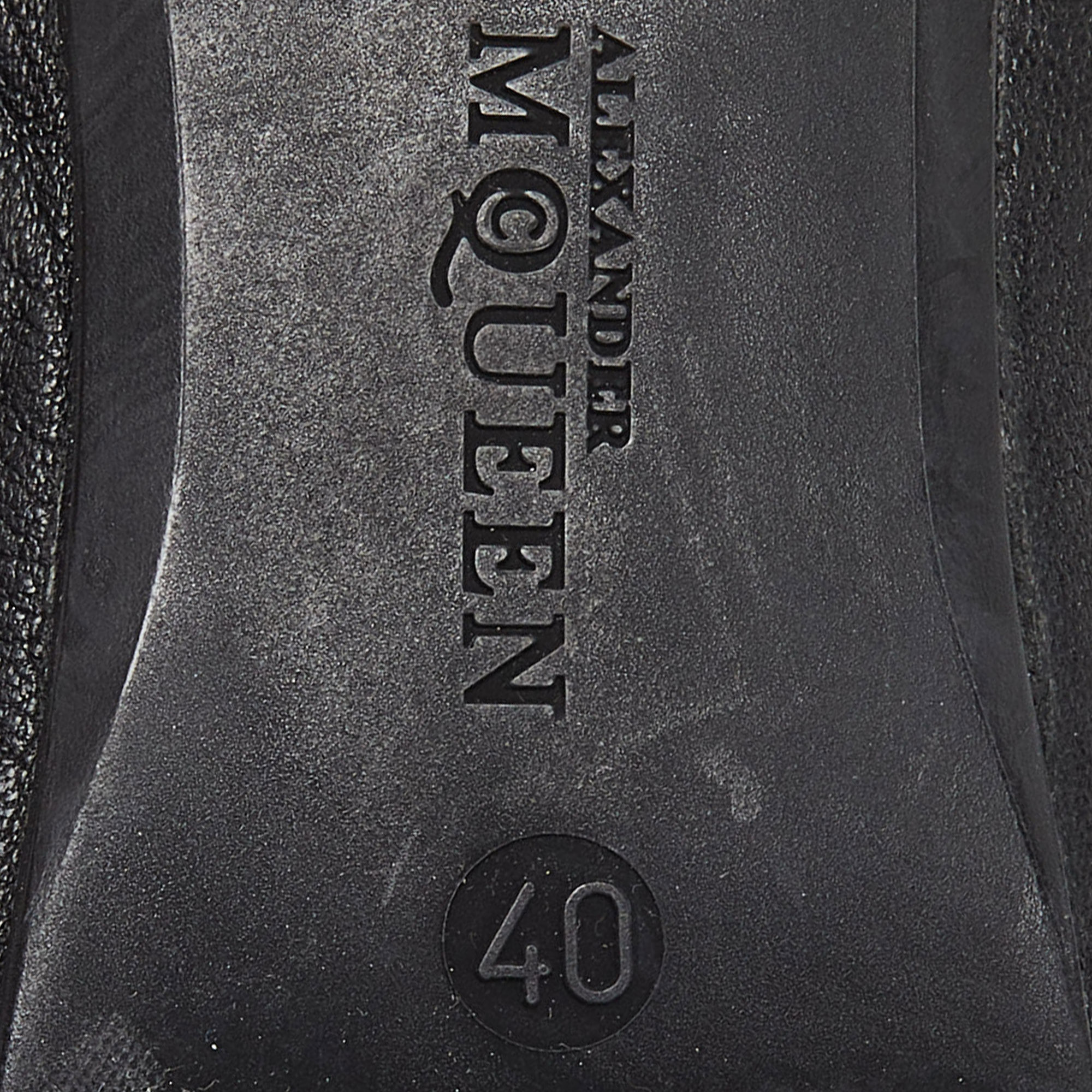 Alexander McQueen Black Leather Skull City Ballet Flats Size 40