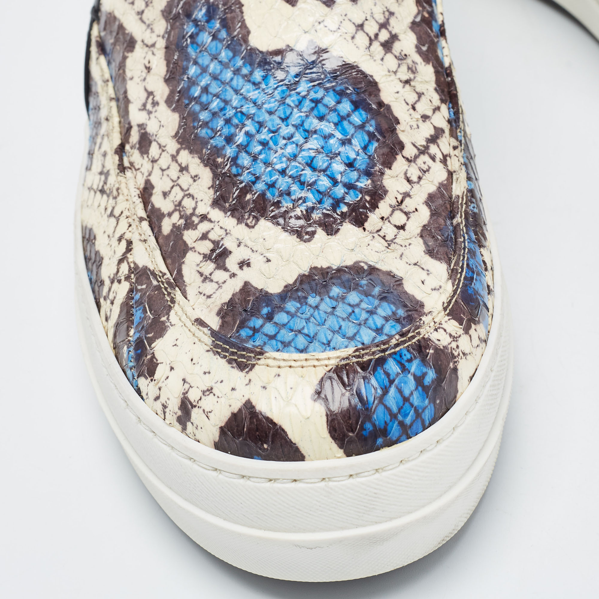 Alexander McQueen Multicolor Elaphe Snake Fields Slip On Sneakers Size 41