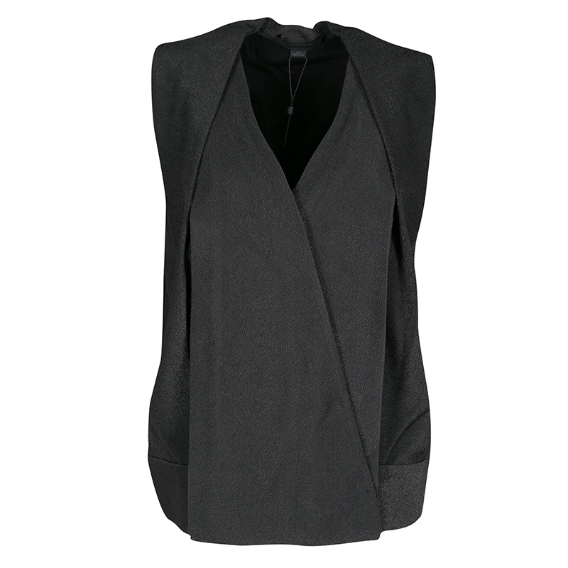 Image of Alexander Wang Grey Stingray Pattern Draped Detail Top M