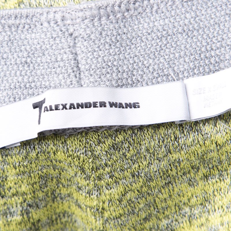 T By Alexander Wang Yellow And Grey Melange Knit Tube Skirt XS