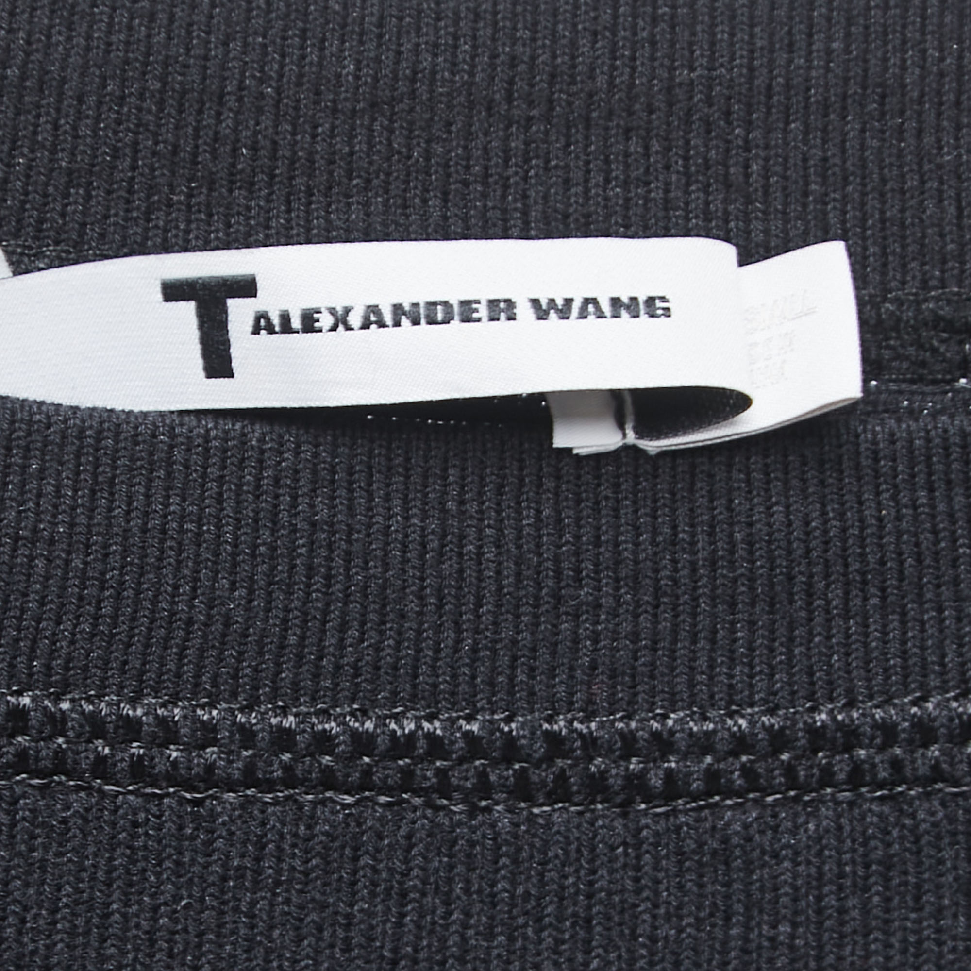 Alexander Wang Black Knit Cropped Full Sleeve Top S