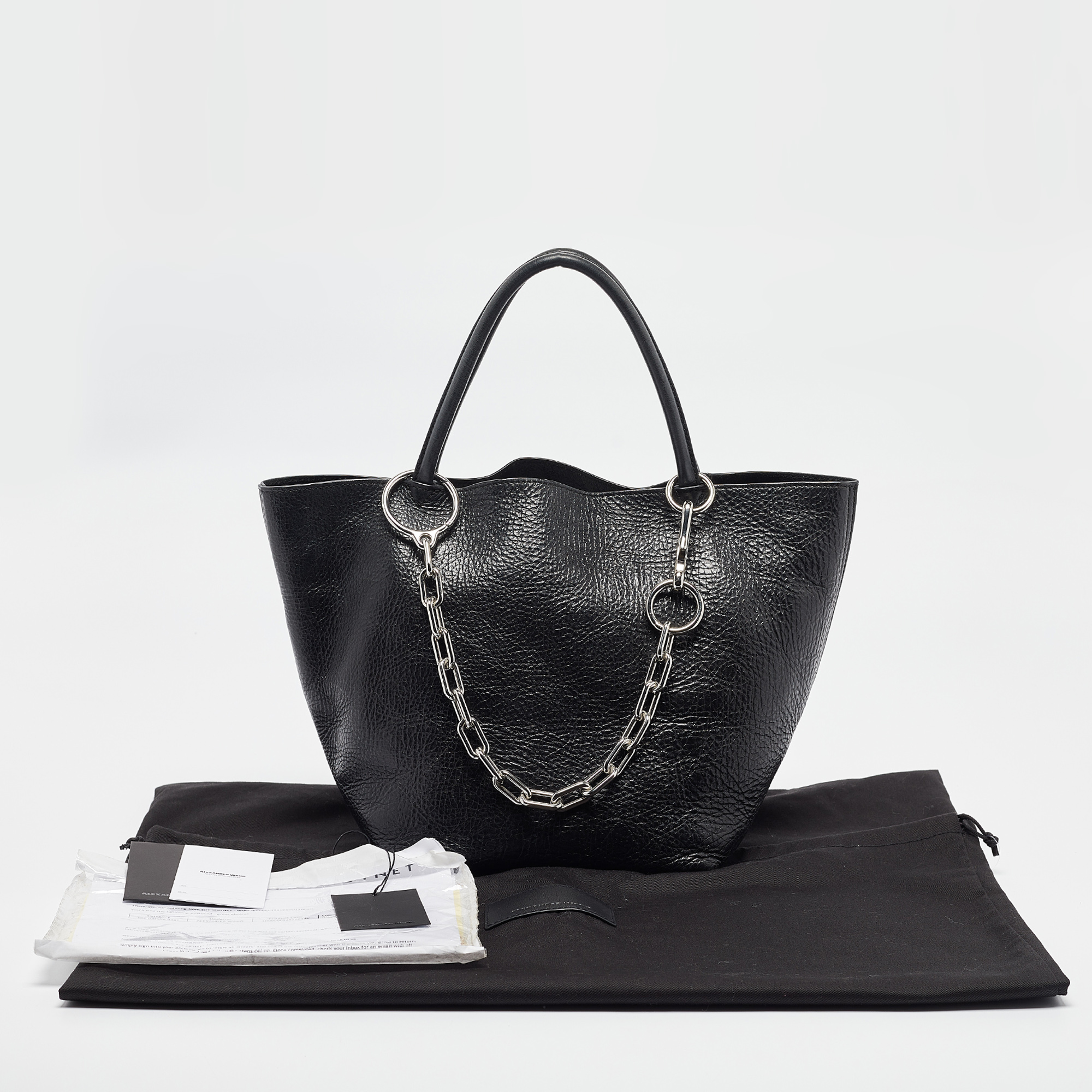 Alexander Wang Black Leather Runway Roxy Bucket Bag