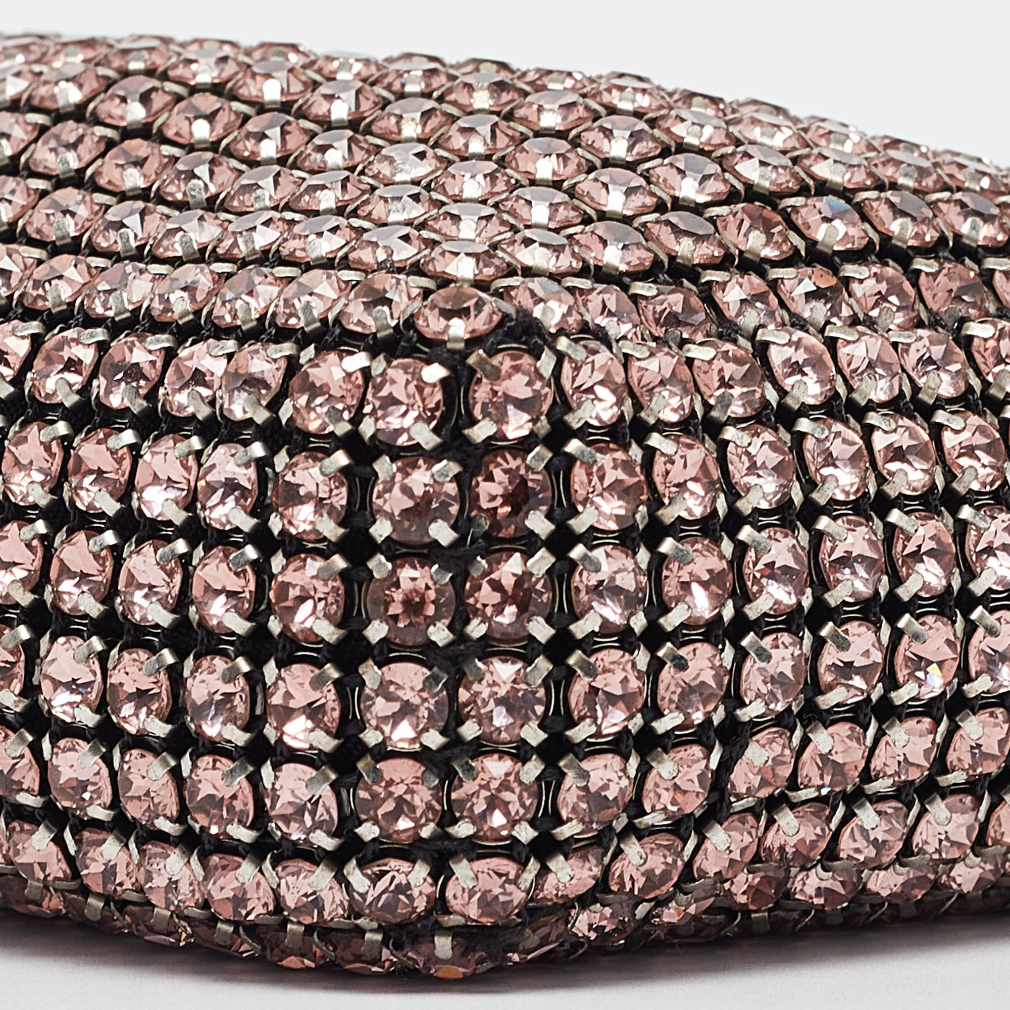 Alexander Wang Pink Crystal Mesh Heiress Pouch Bag