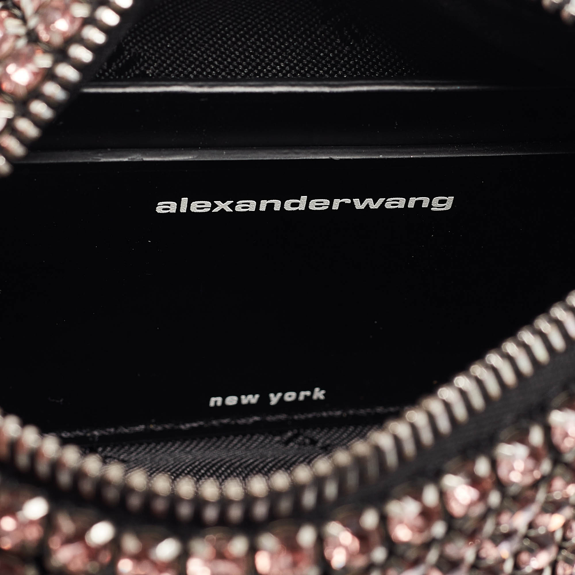 Alexander Wang Pink Crystal Mesh Heiress Pouch Bag