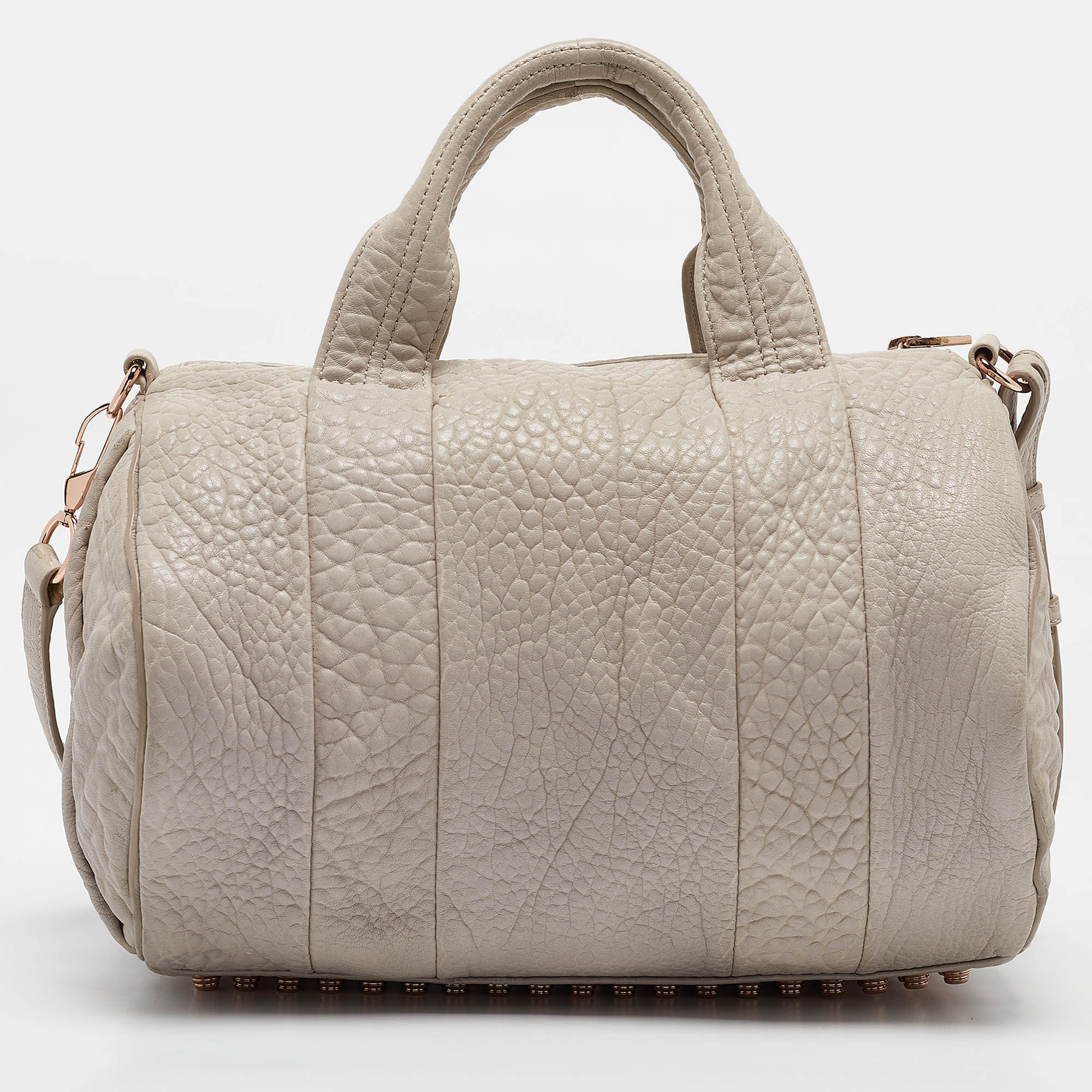 Alexander Wang Light Grey Pebbled Leather Rocco Bag