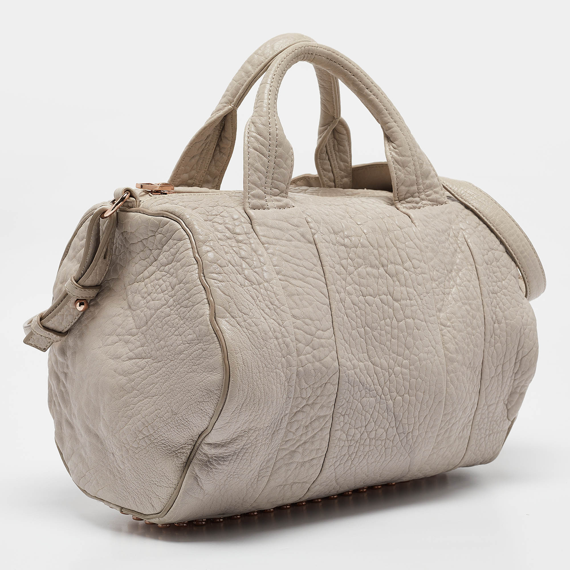 Alexander Wang Light Grey Pebbled Leather Rocco Bag