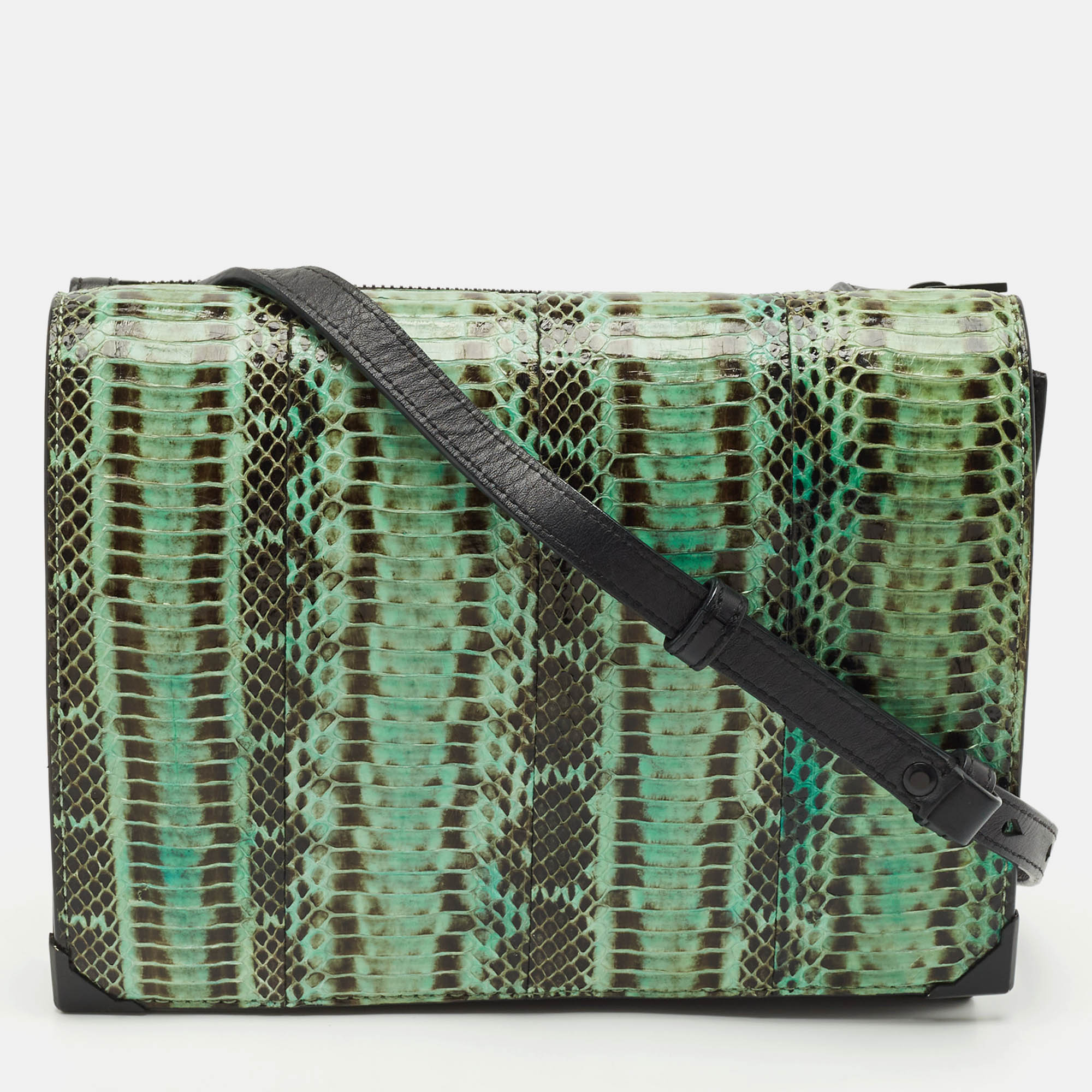 Alexander Wang Green/Black Python and Leather Flap Shoulder Bag
Alexander Wang Green/Black Python and Leather Flap Shoulder Bag