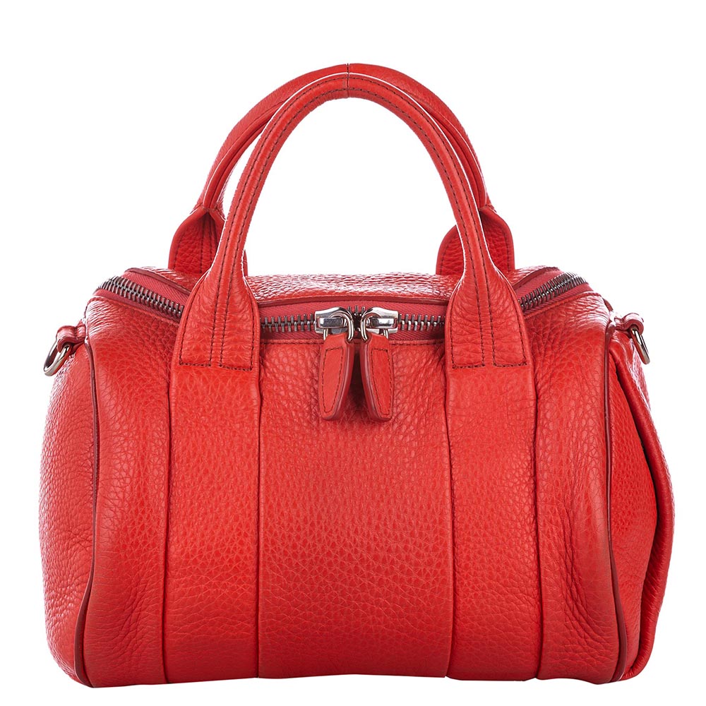 Image of Alexander Wang Red Rockie Leather Satchel Bag