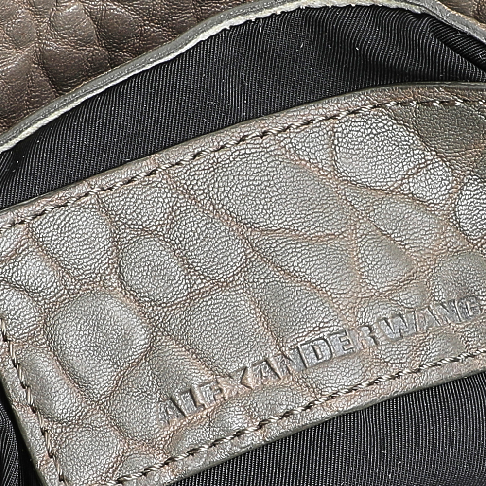 Alexander Wang Grey Textured Leather Diego Bucket Bag