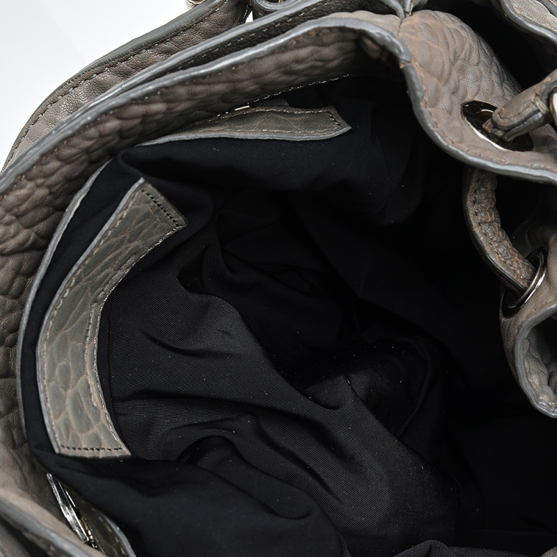 Alexander Wang Grey Textured Leather Diego Bucket Bag