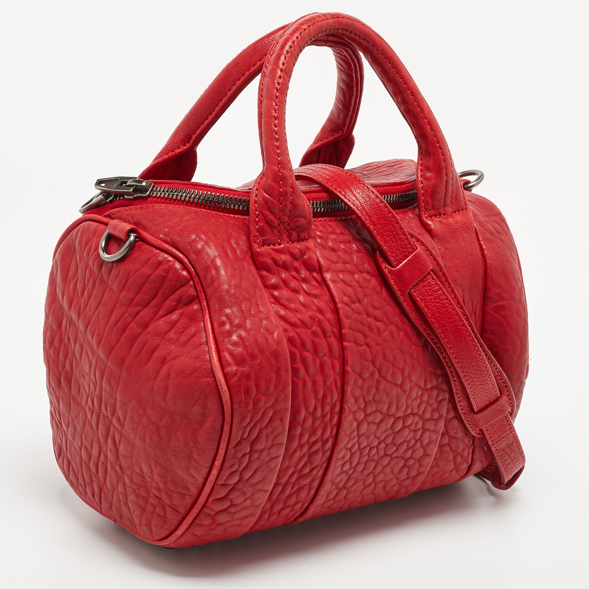 Alexander Wang Red Textured Leather Rocco Bag