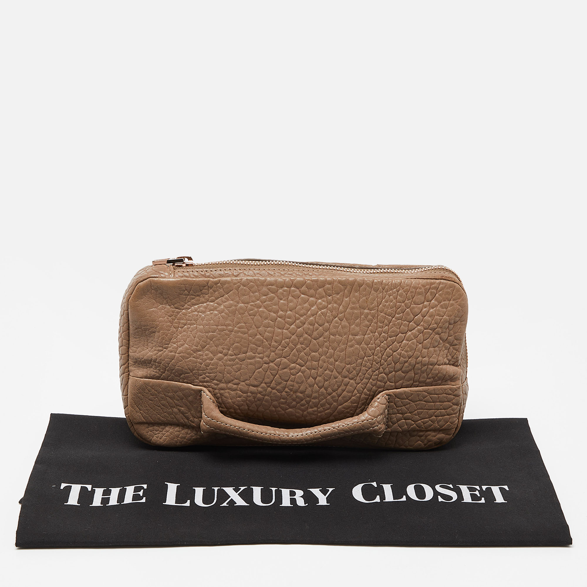 Alexander Wang Beige Leather Zipped Pouch