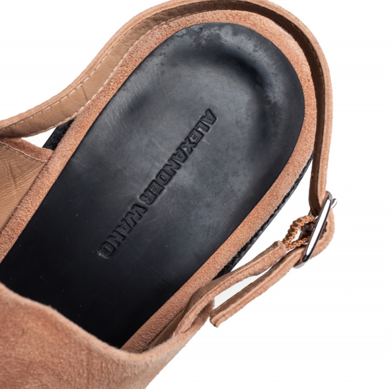 Alexander Wang Beige Suede Cole Slingback Sandals Size 40.5