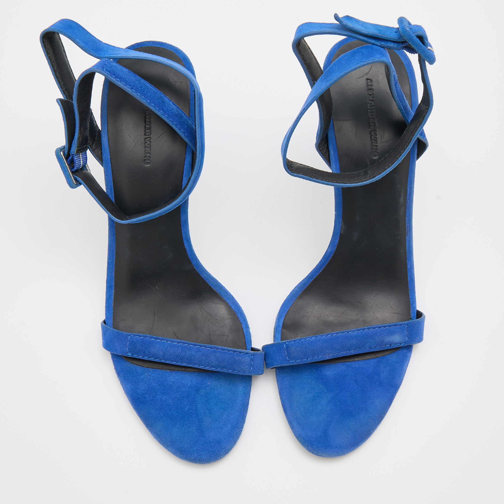 Alexander Wang Royal Blue Suede Antonia Ankle Strap Sandals Size 41