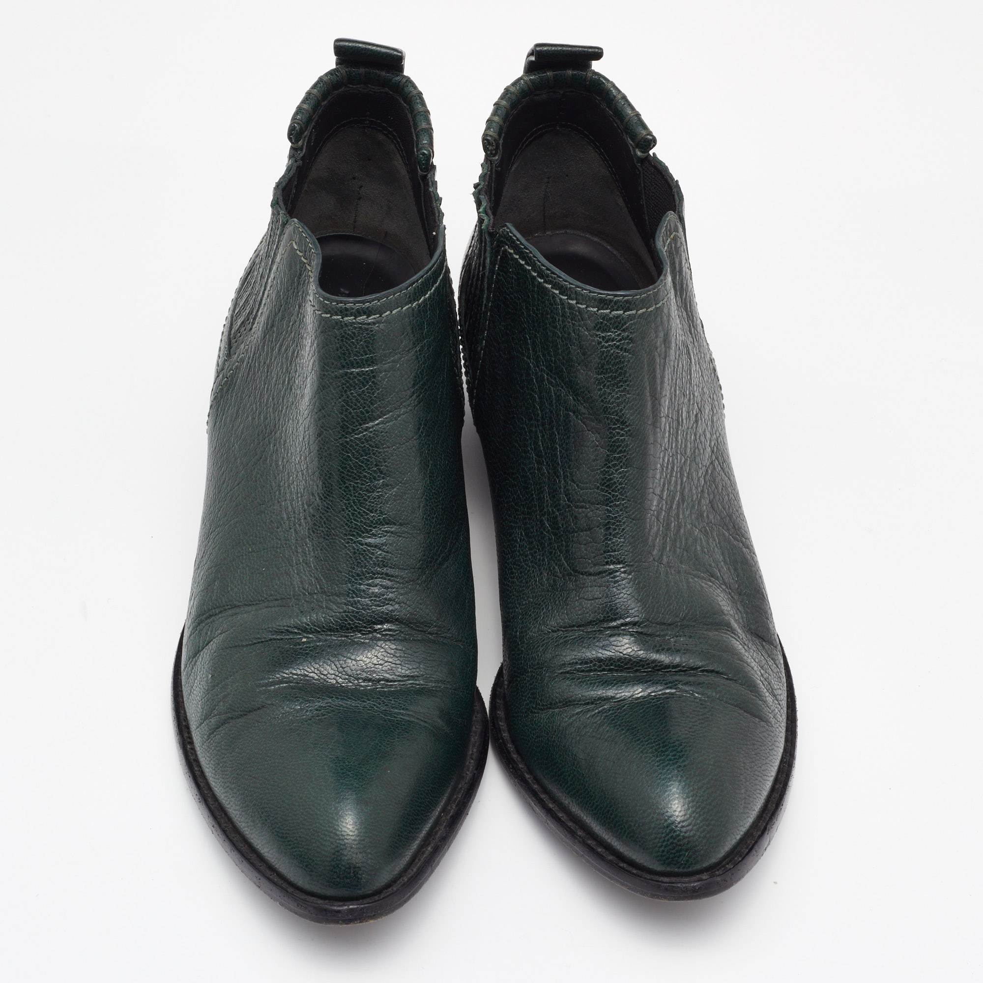 Alexander Wang Green Leather Cut Out Kori Ankle Boots Size 38