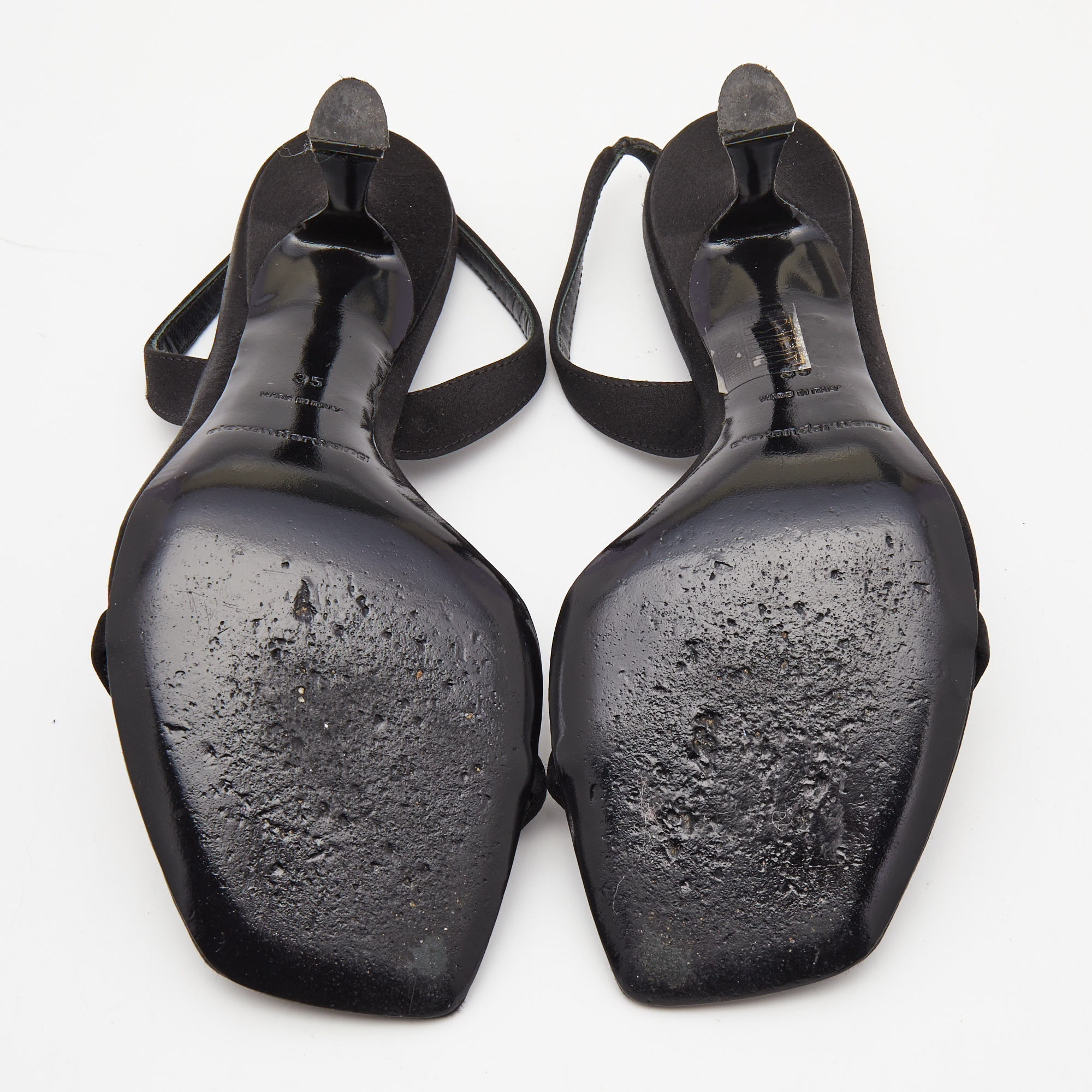 Alexander Wang Black Satin Ivy Slingback Sandals Size 35