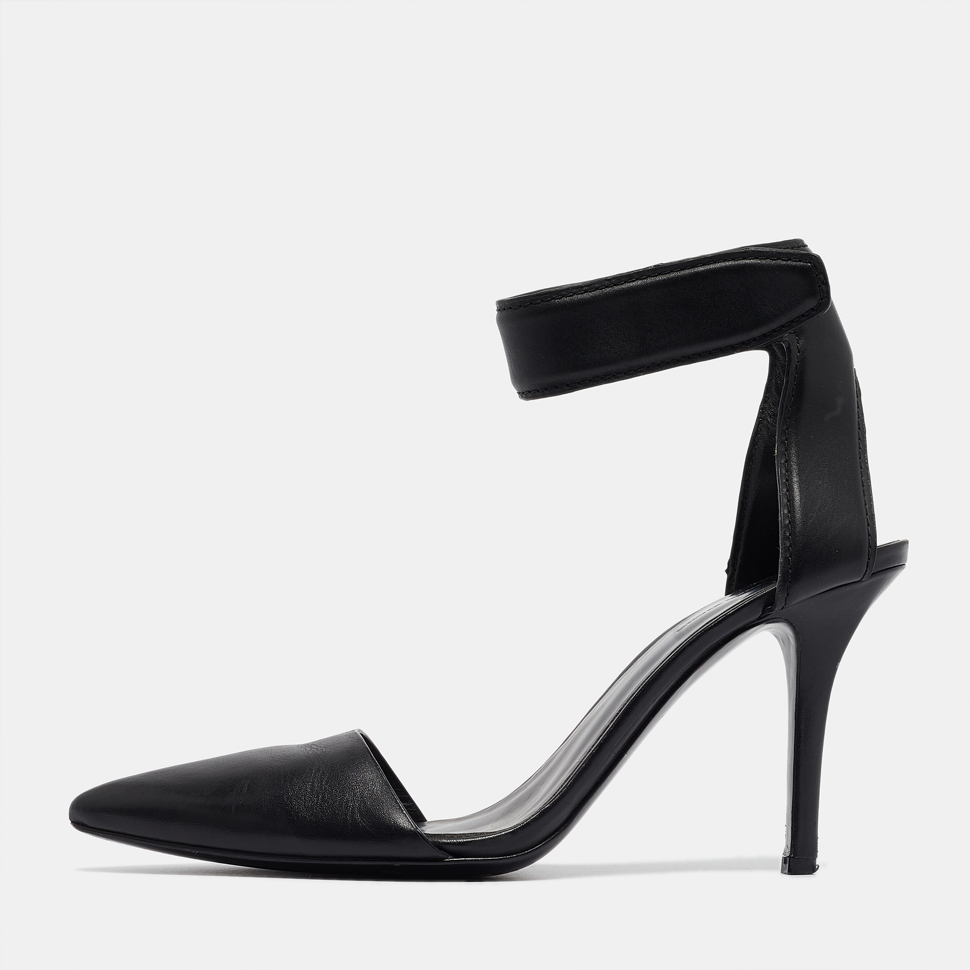 Alexander wang black leather ankle strap pumps size 38.5