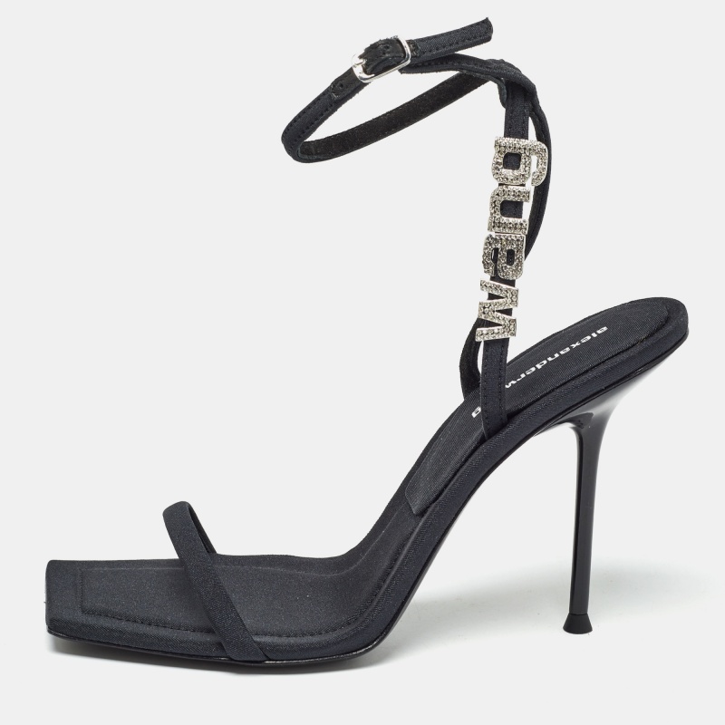 Alexander wang black fabric julie sandals size 39