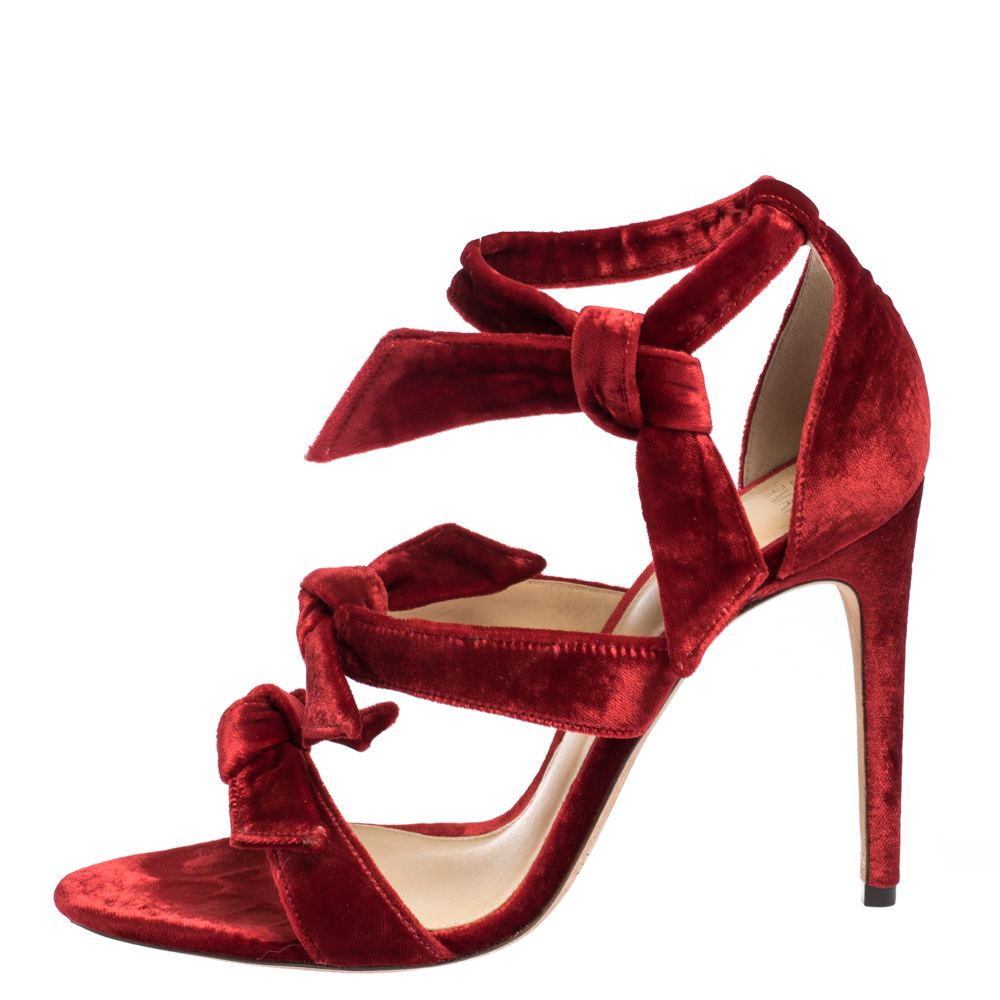Alexandre Birman Red Velvet Gianna Three Bow Ankle Wrap Sandals Size
Alexandre Birman Red Velvet Gianna Three Bow Ankle Wrap Sandals Size