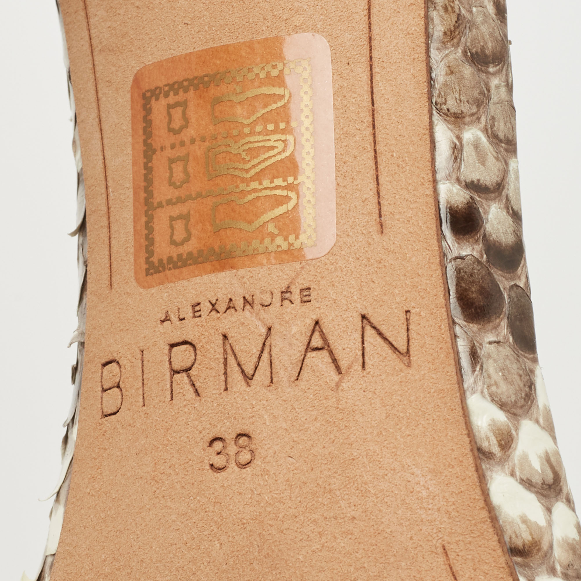 Alexandre Birman Black Suede And Python Bow Detail Ankle Strap Sandals Size 38