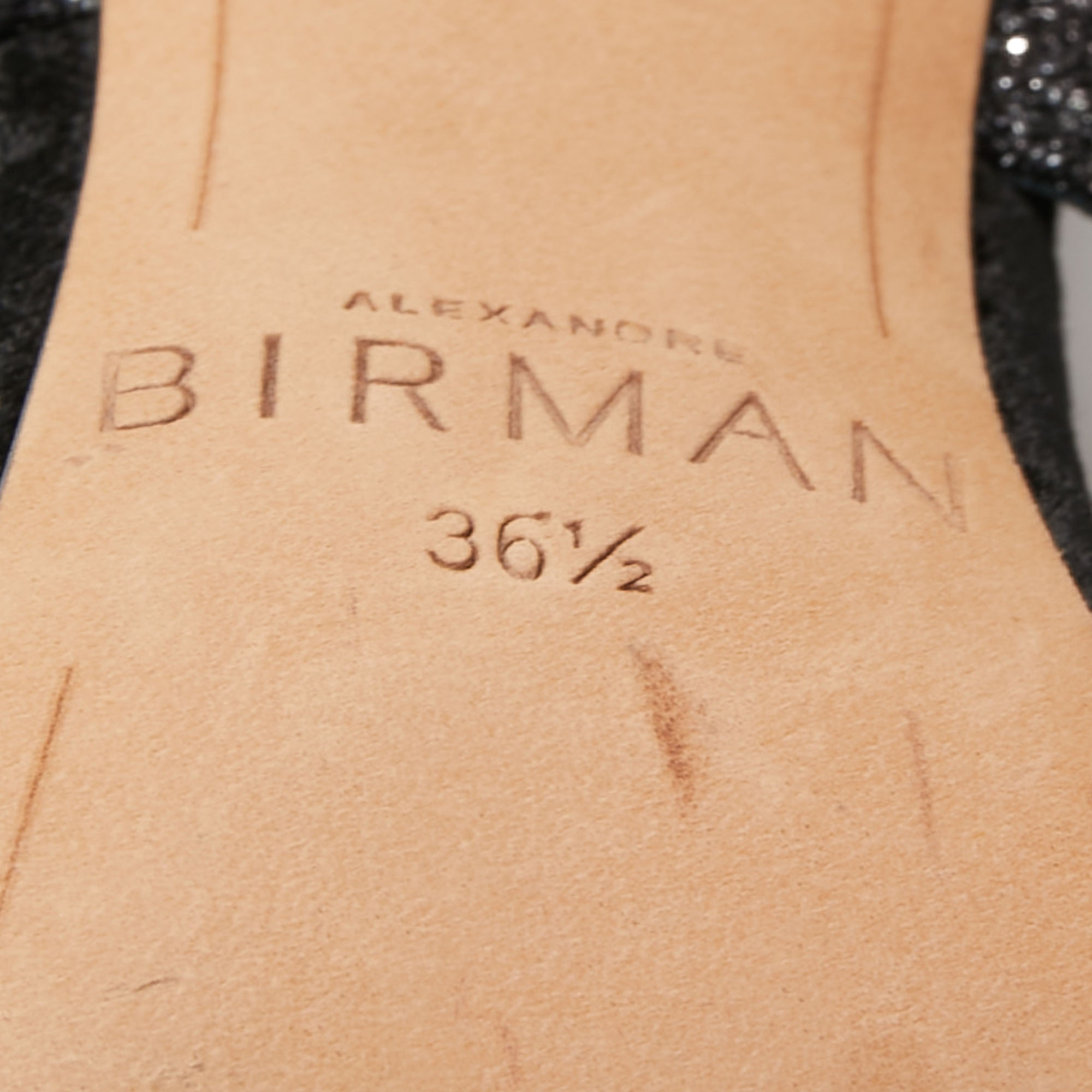 Alexandre Birman Black Velvet And Glitter Tripple Knot Lolita Sandals Size 36.5
