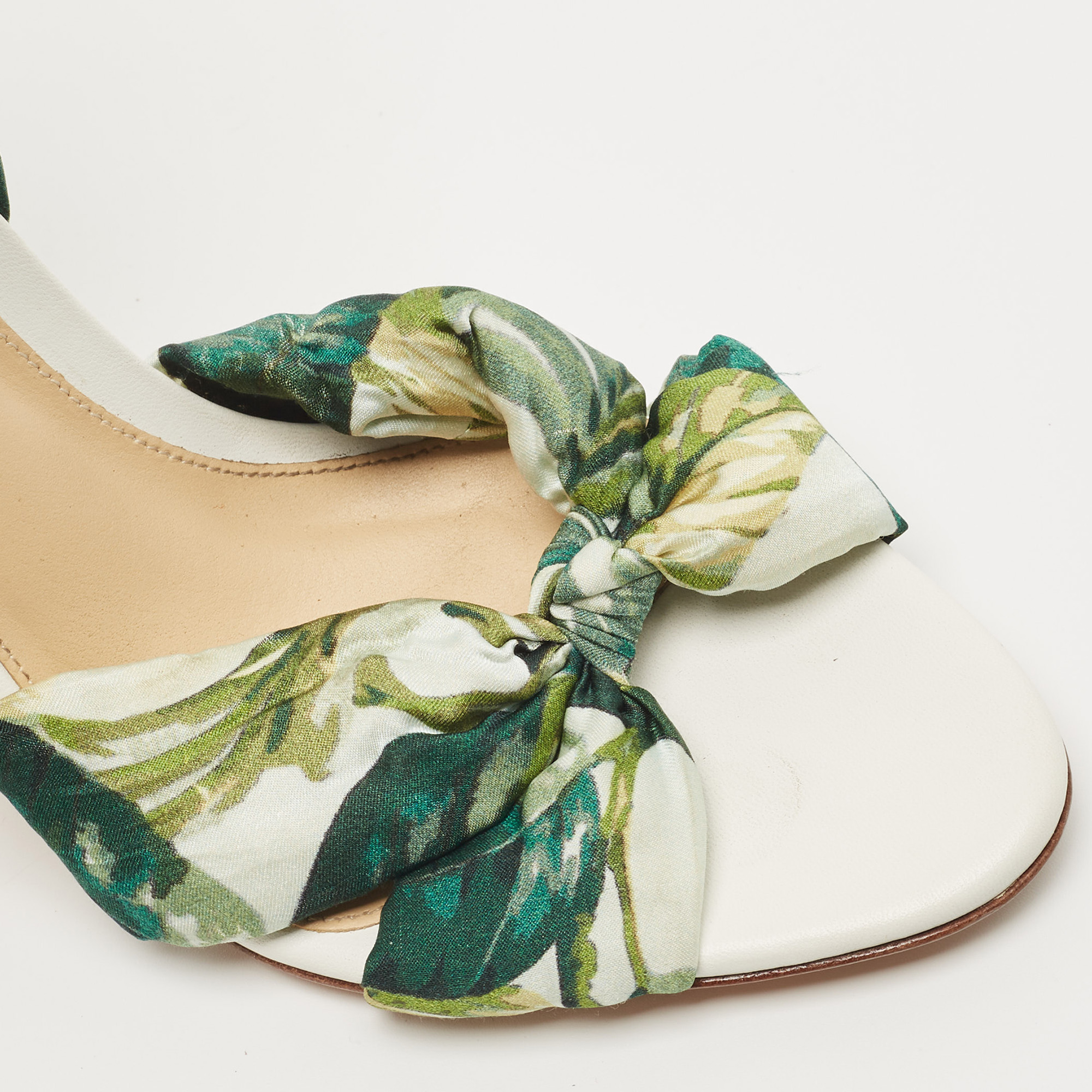 Alexandre Birman Multicolor Fabric Kacey Knot Detail Ankle Wrap Sandals Size 37