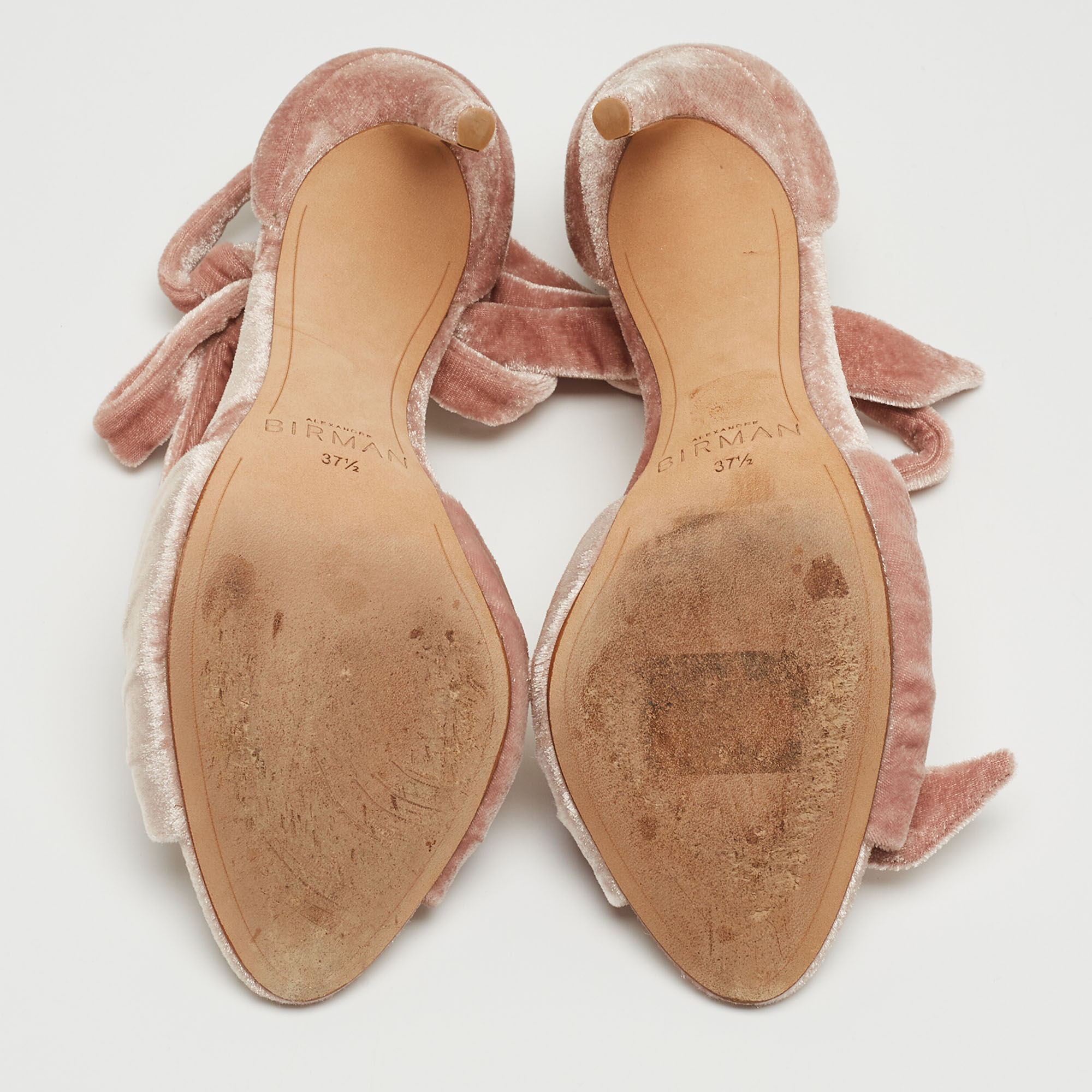 Alexandre Birman Pink Velvet Clarita Sandals Size 37.5