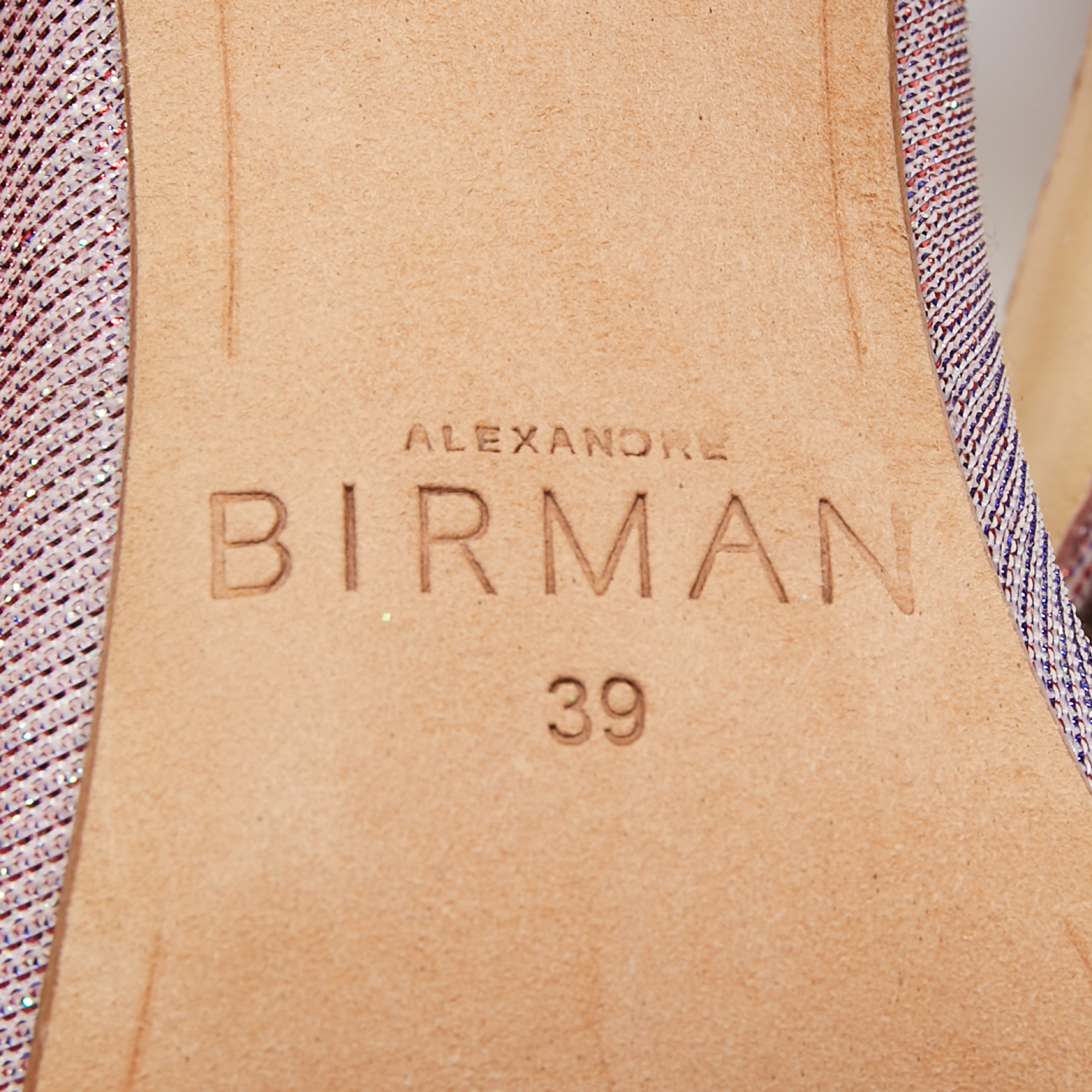 Alexandre Birman Purple Fabric Crystal Embellished Gianna Sandals Size 39