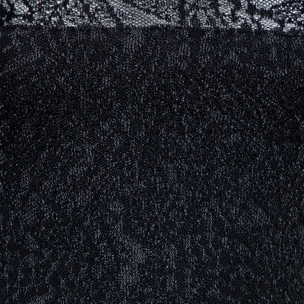 Alexandre Vauthier Black Stretch Lace Bodycon Dress M