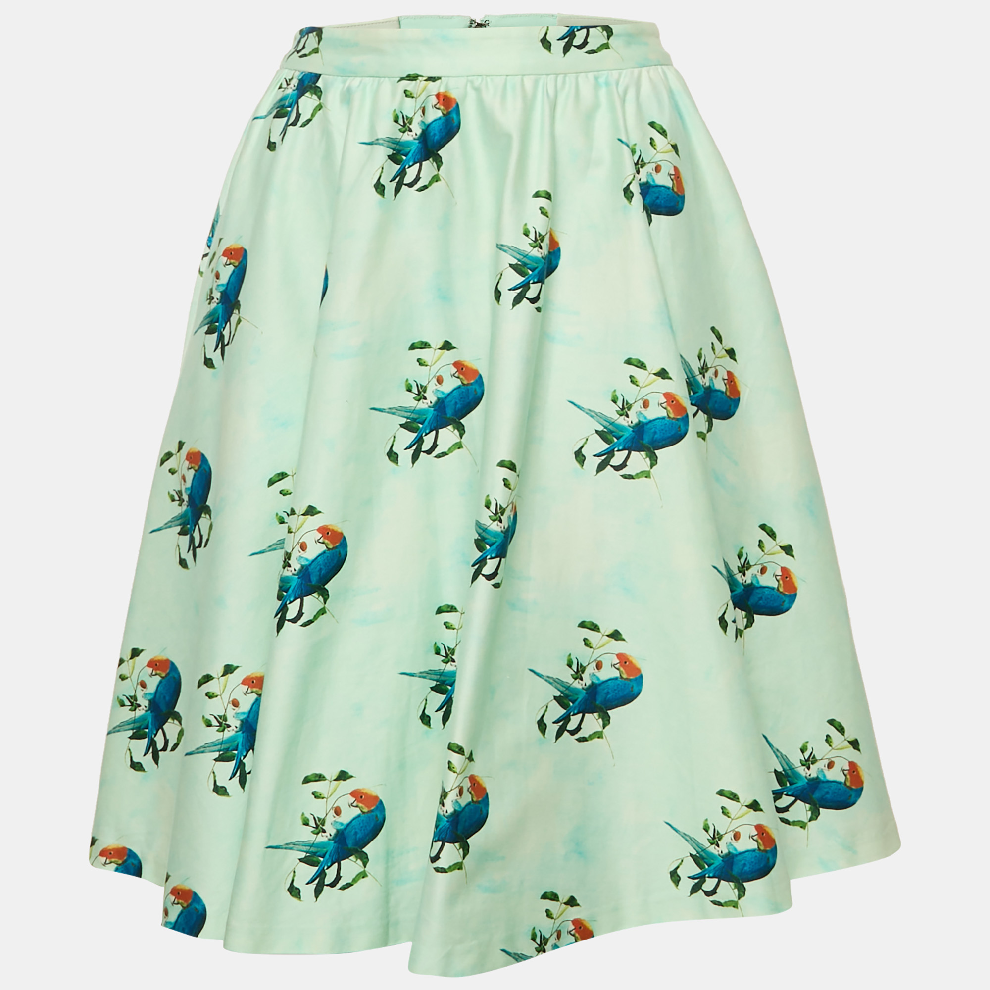 Alice + Olivia Mint Green Parrot in Paradise Print Cotton Short Skirt S
Alice + Olivia Mint Green Parrot in Paradise Print Cotton Short Skirt S