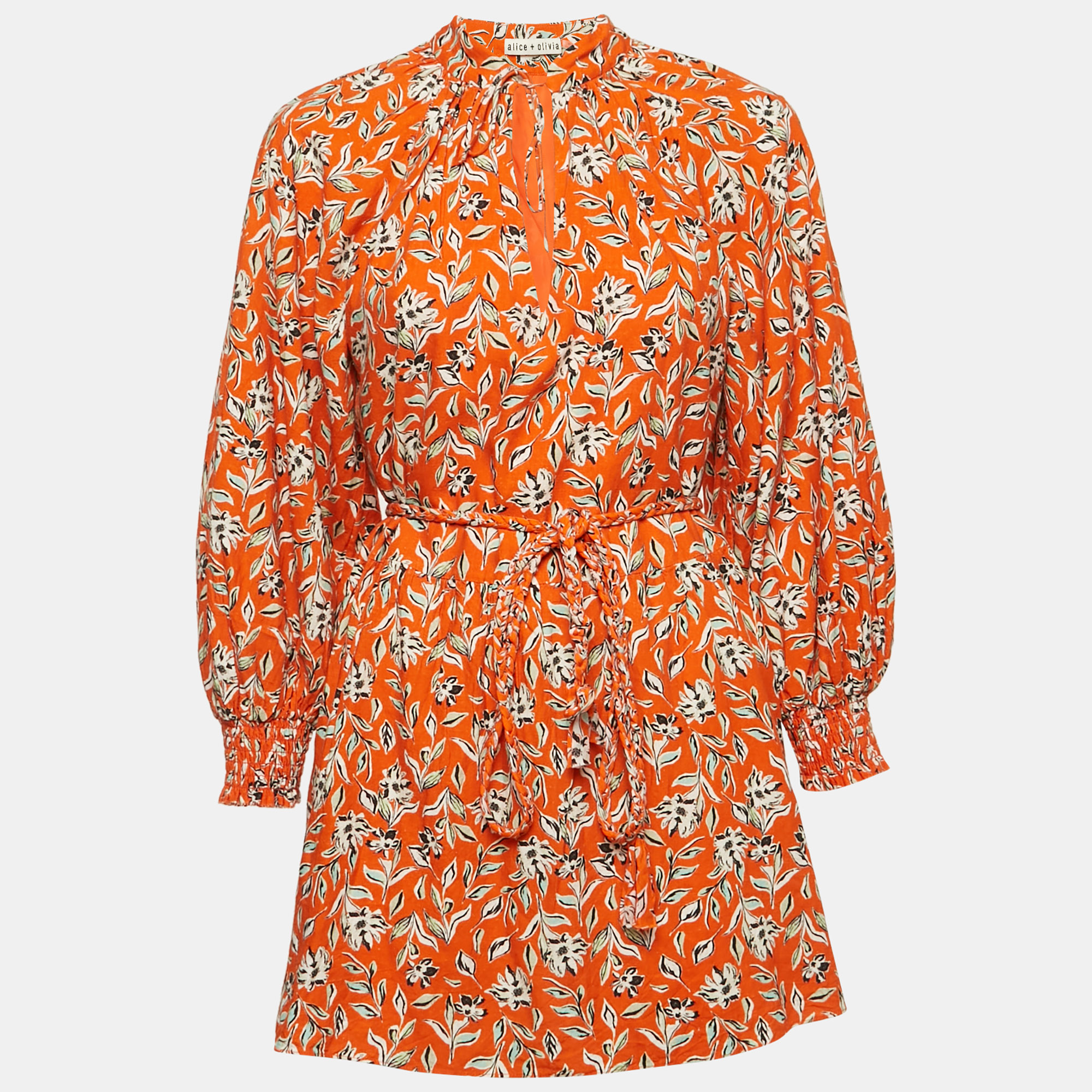 Alice + Olivia Orange Lilian Floral Linen Blend Belted Mini Dress S
Alice + Olivia Orange Lilian Floral Linen Blend Belted Mini Dress S