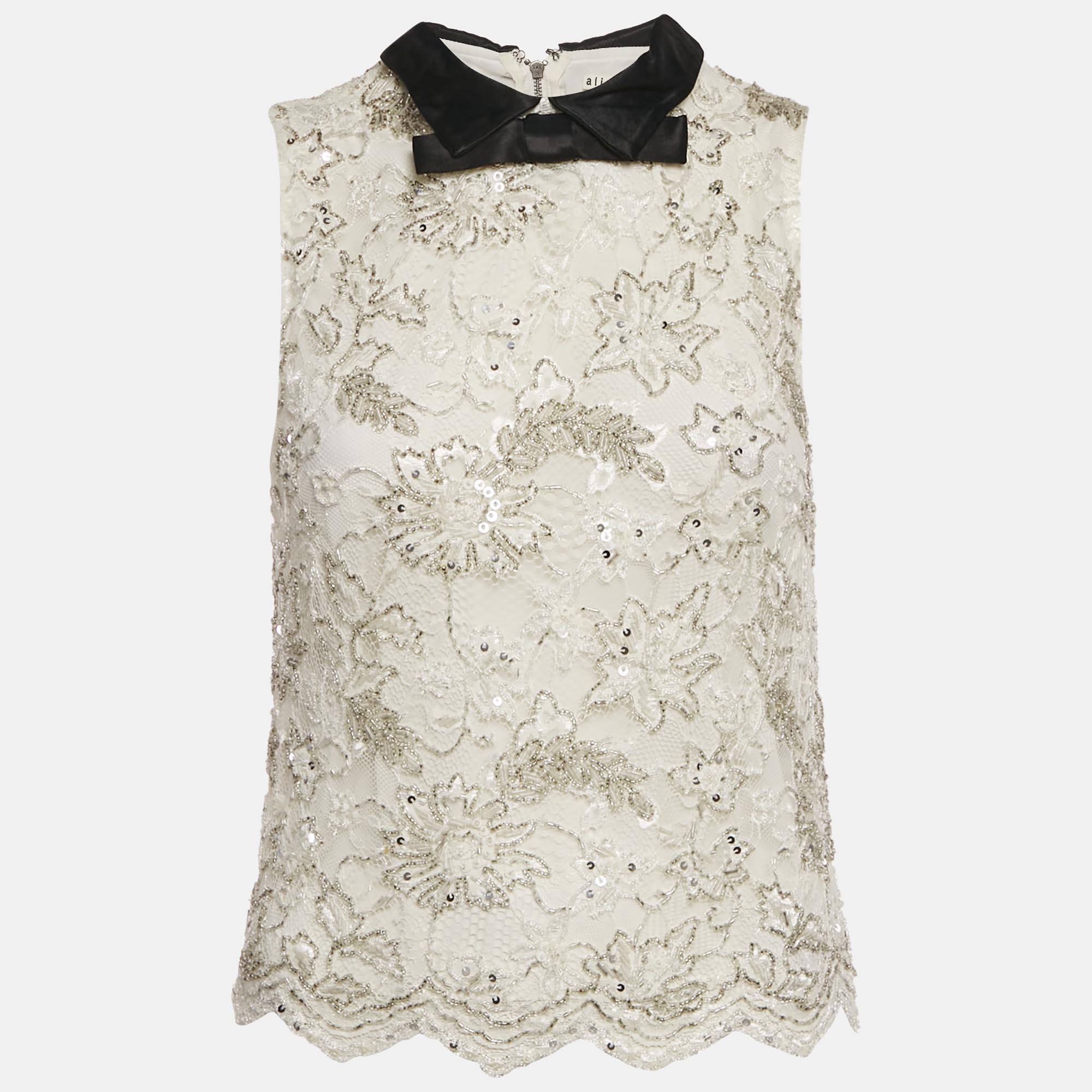 Embellished Lace Sleeveless Top M - Alice + Olivia - Modalova
