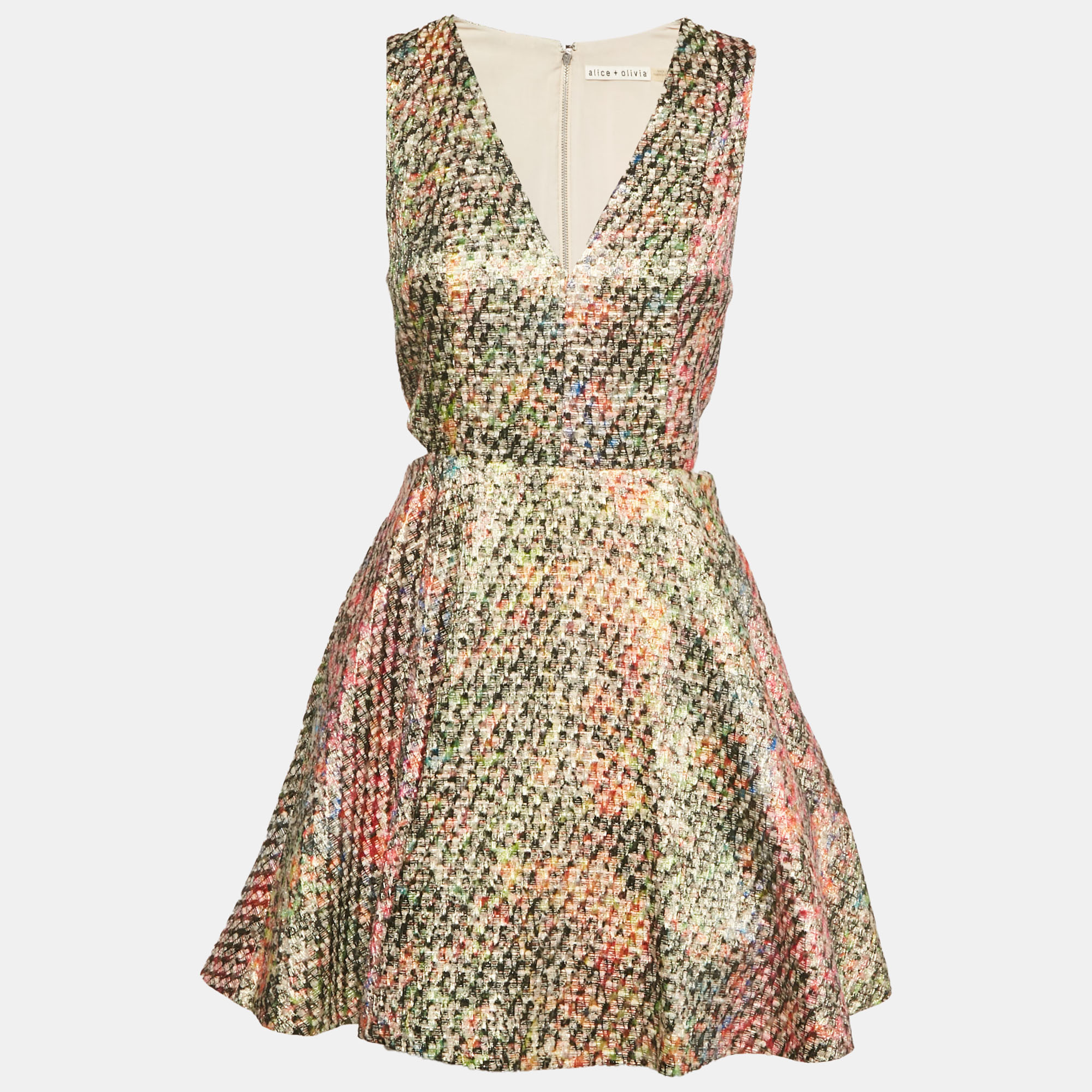 Alice + Olivia Multicolour Metallic Rainbow Tweed Cut Out Dress S, Multicolor
Alice + Olivia Multicolour Metallic Rainbow Tweed Cut Out Dress S, Multicolor