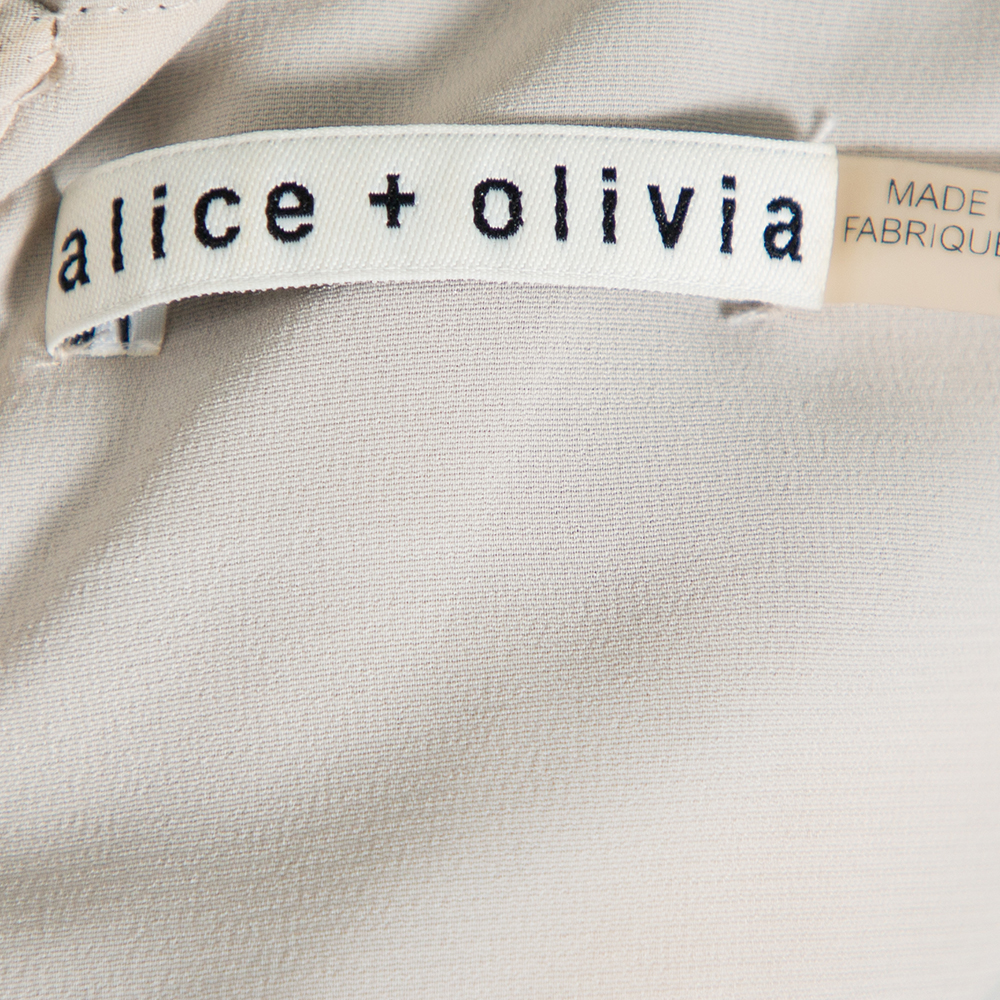 Alice + Olivia Black Lace Long Sleeve Rilo Crop Top XS