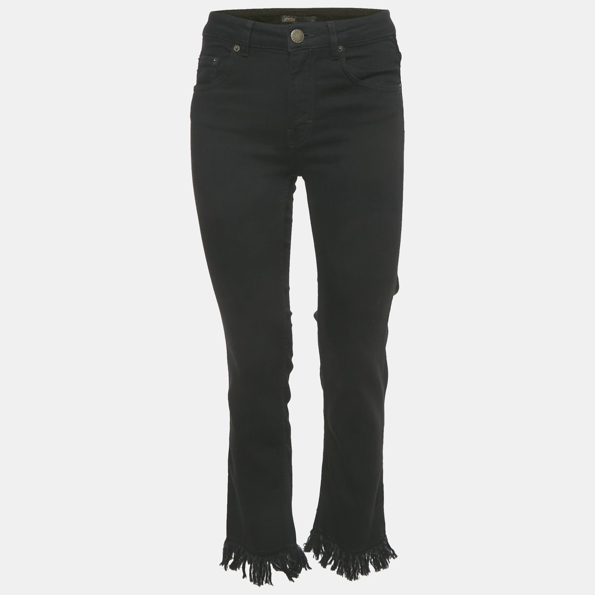 Maje Black Denim Raw Edge Jeans S Waist 28" - Maje - Modalova