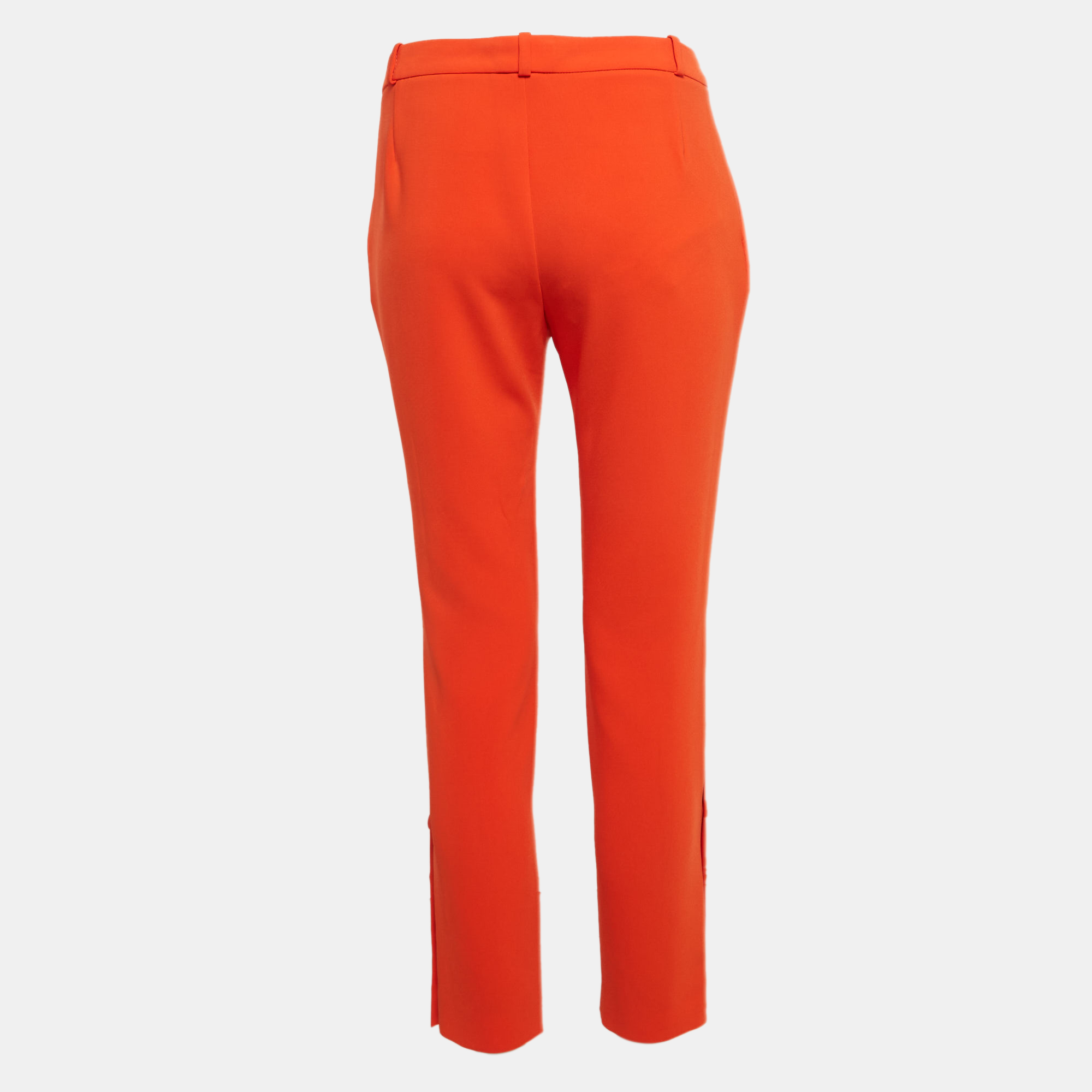 Altuzarra Orange Crepe Buttoned Pants L