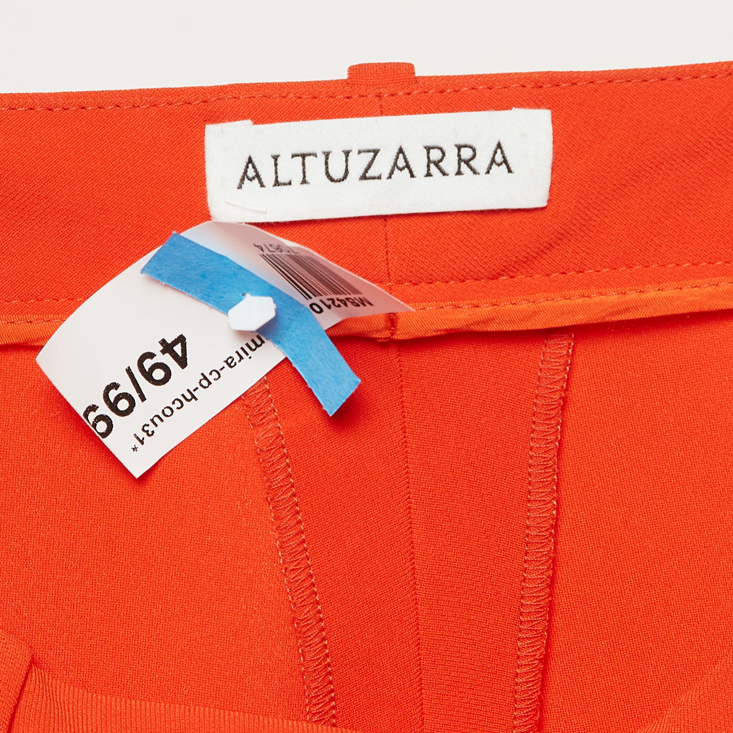 Altuzarra Orange Crepe Buttoned Pants L