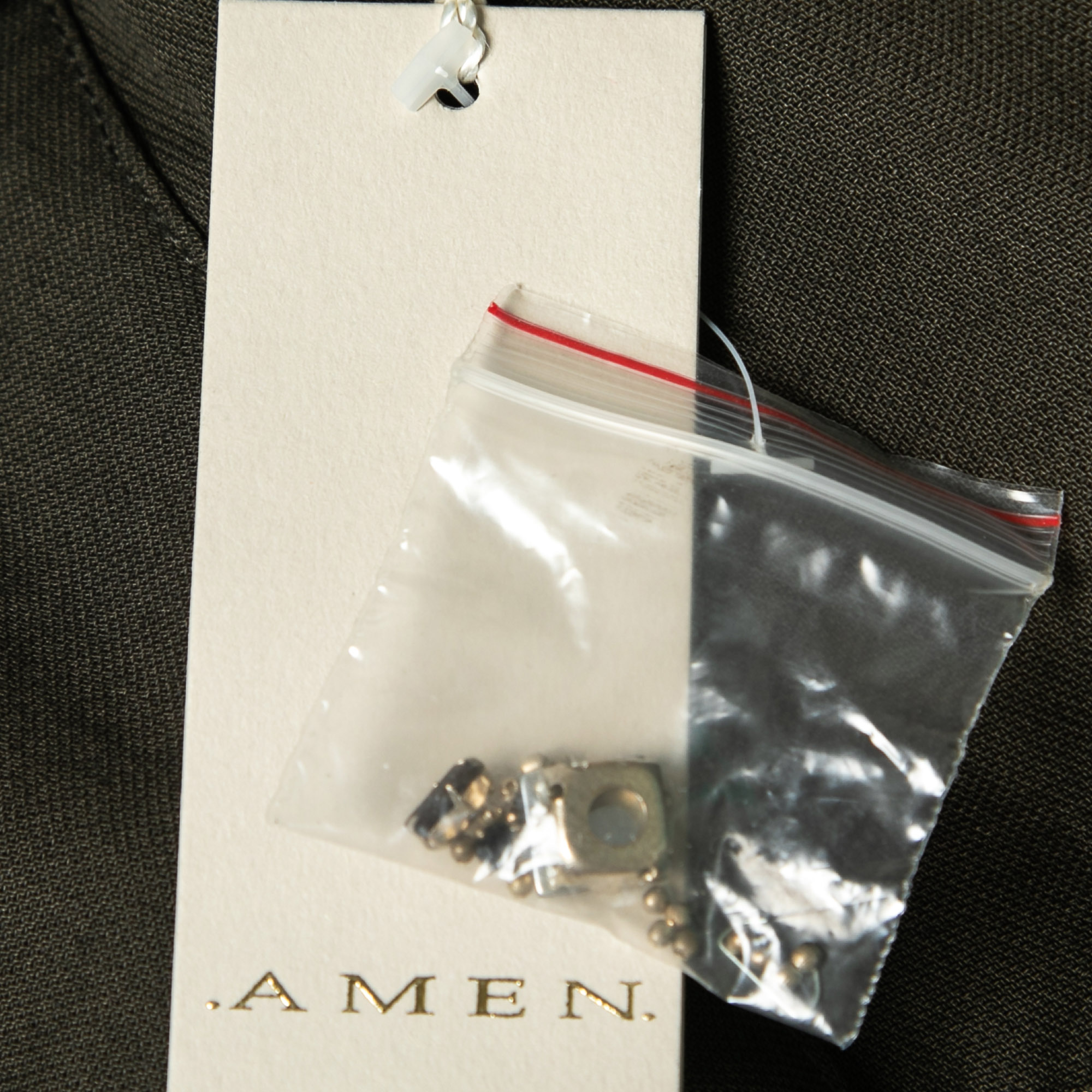 Amen Dark Green Cotton Crystal Embellished Epaulette Detail Military Jacket M