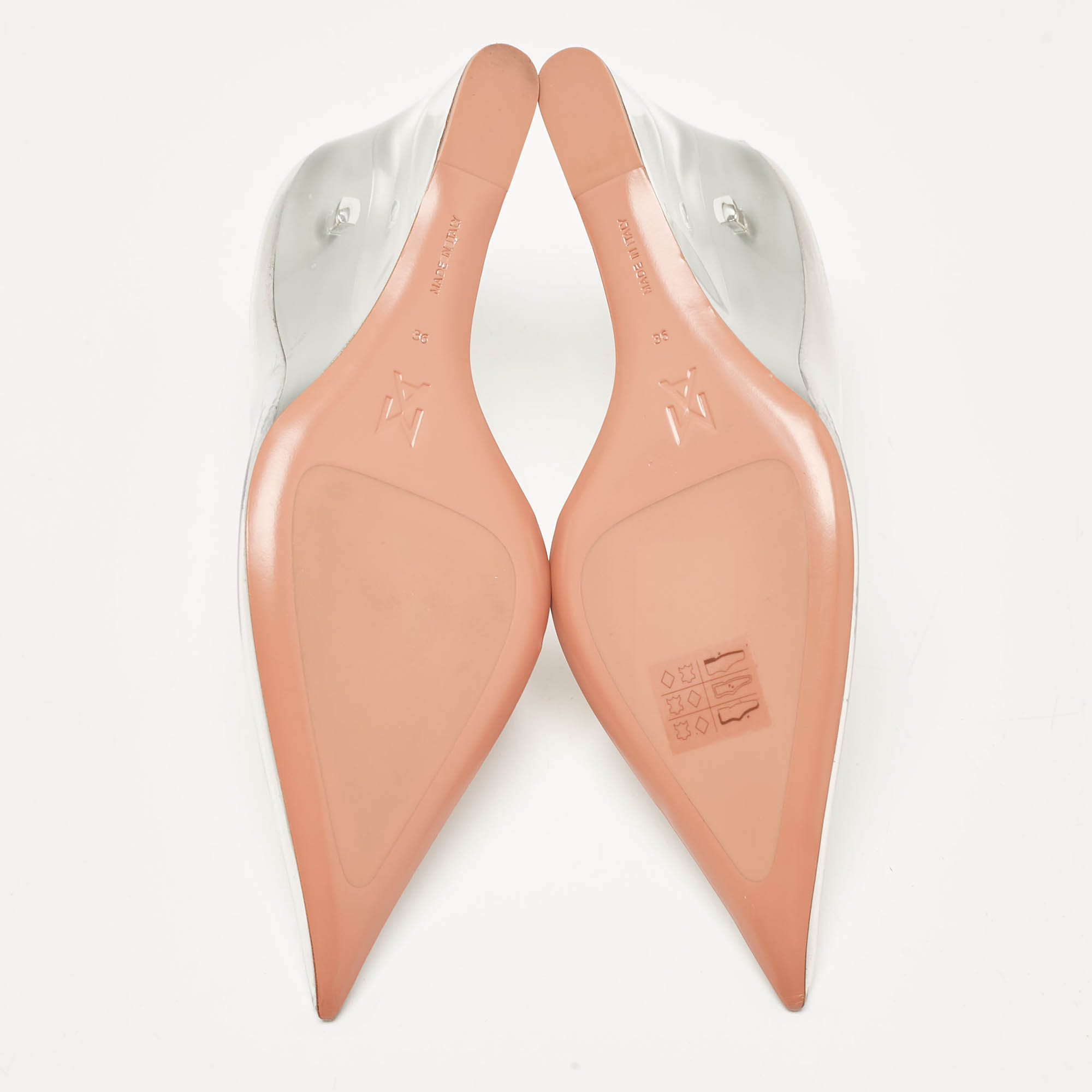 Amina Muaddi Transparent PVC Ane Wedge Pumps Size 36