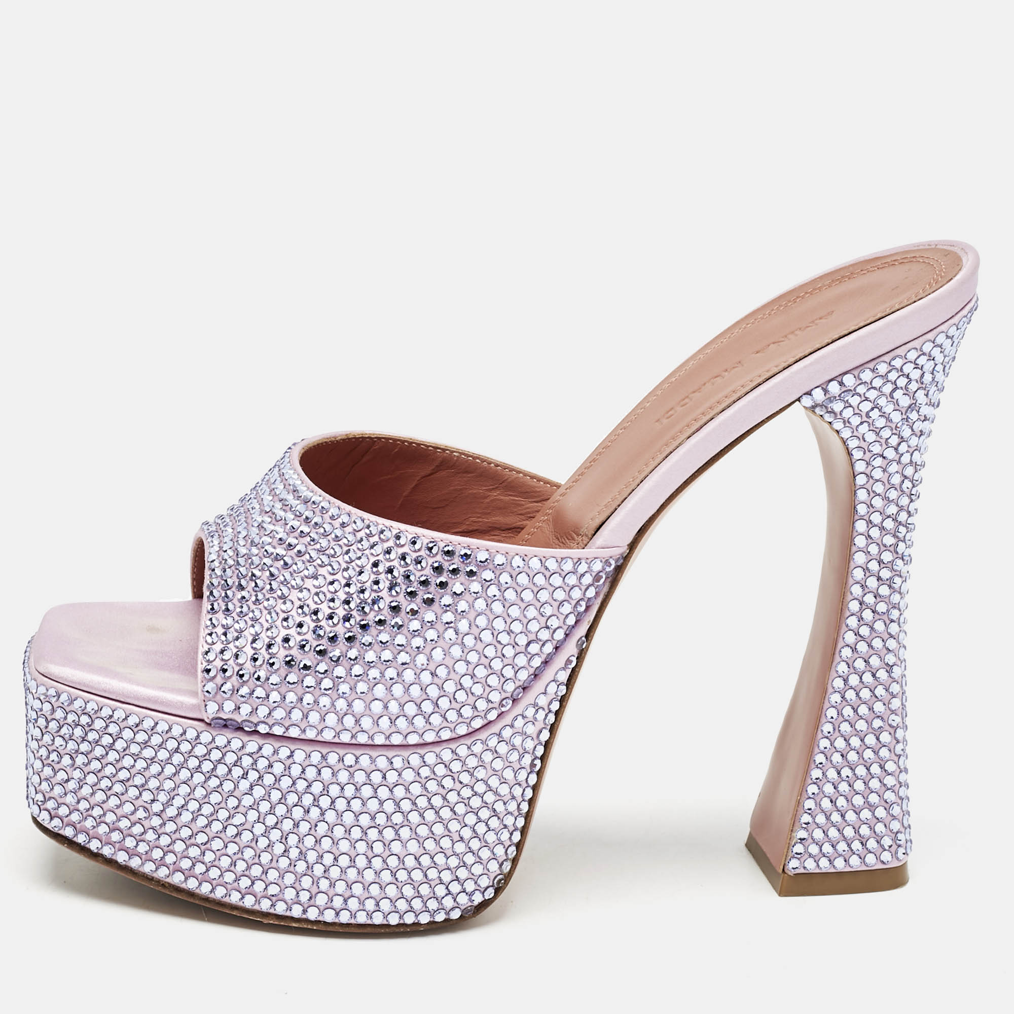 Amina Muaddi Pink/Blue Satin Dalida Crystals Platform Sandals Size
Amina Muaddi Pink/Blue Satin Dalida Crystals Platform Sandals Size